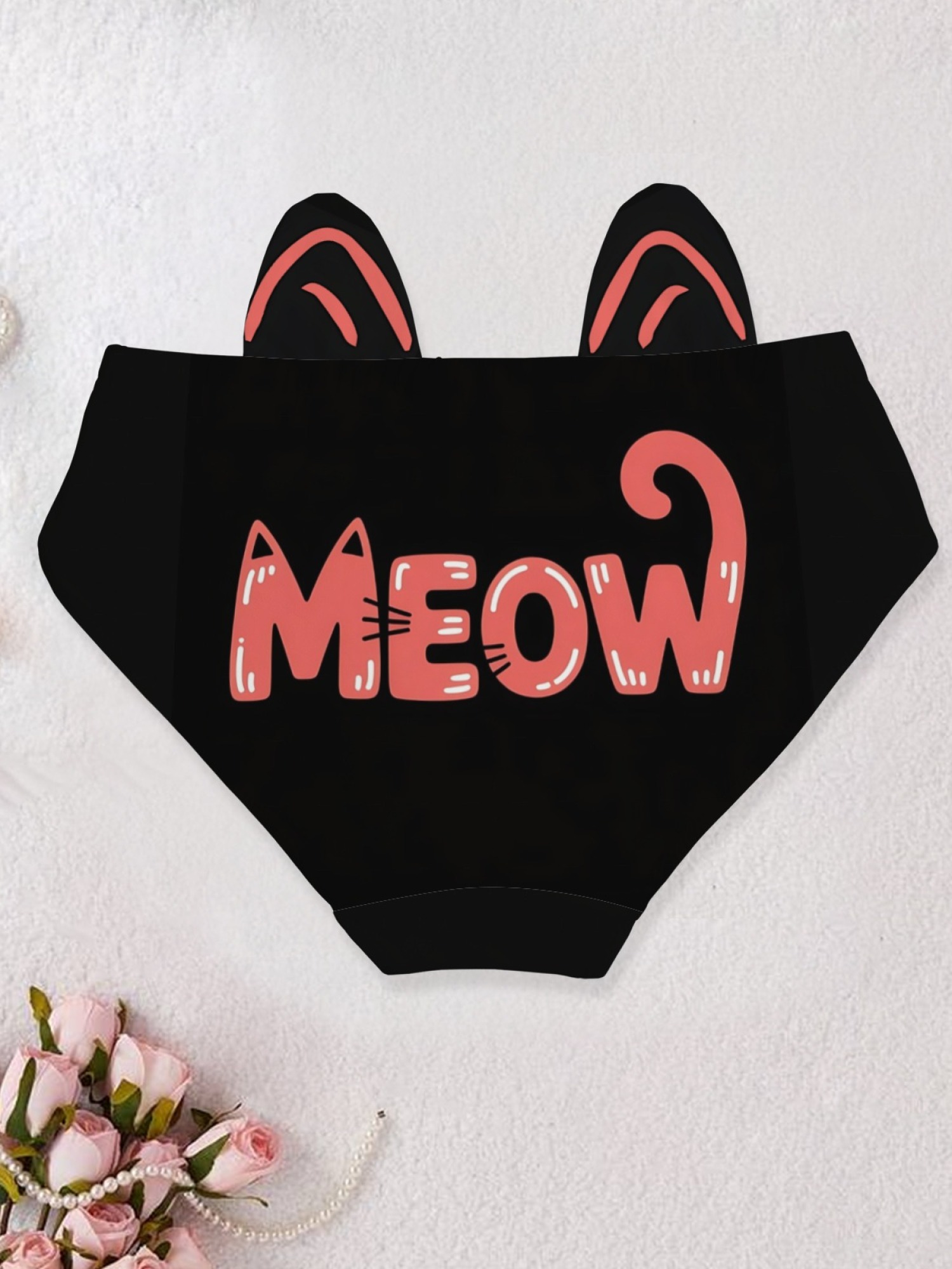 Cute Women's Cat Ear Panties - Playful "MEOW" Design
