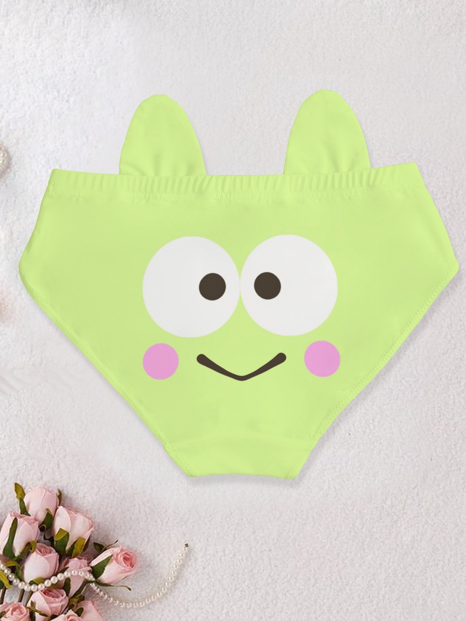 Kawaii Green Frog Print Women's Panties - Cute Cartoon Seamless Briefs