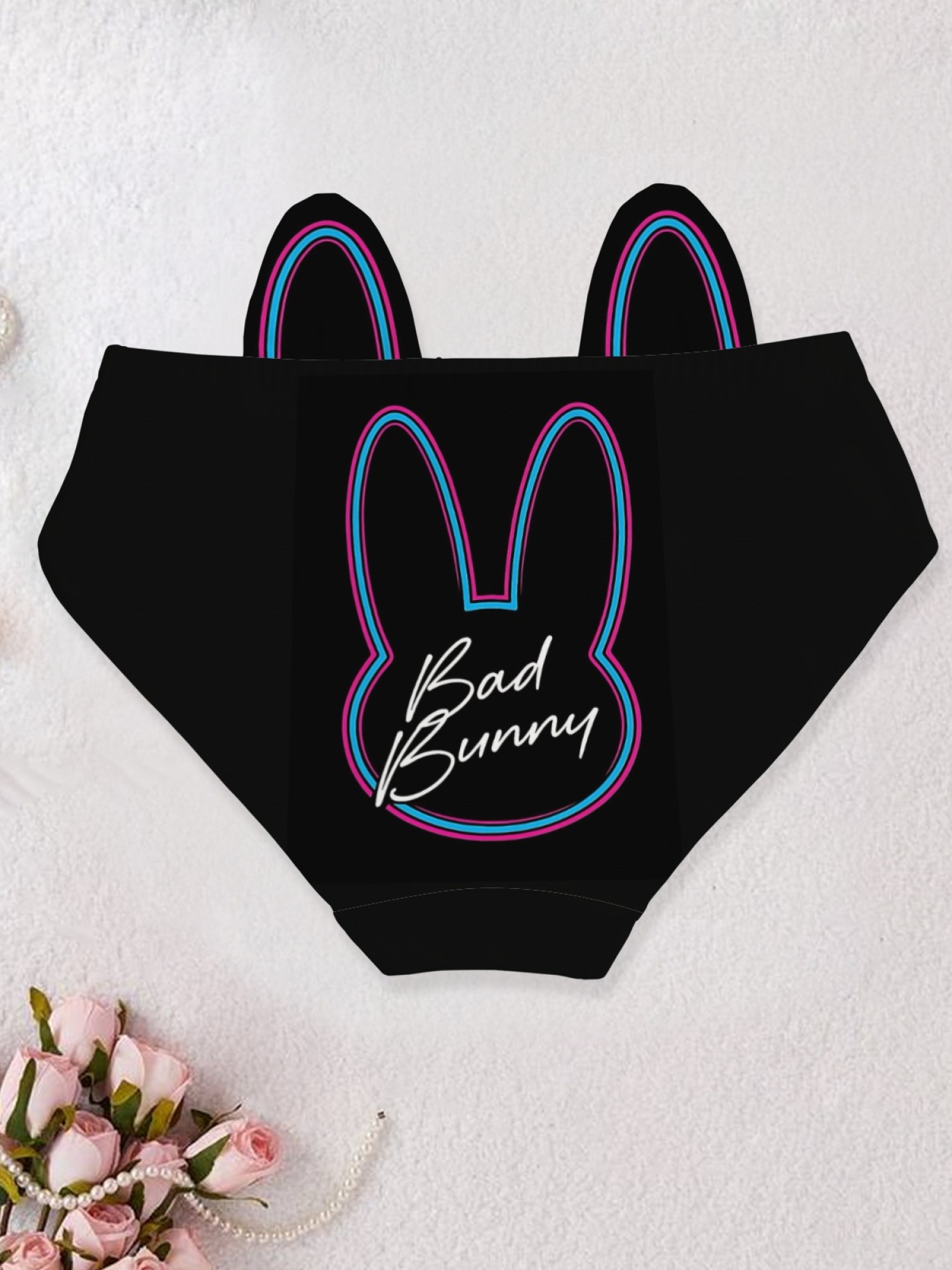 Bad Bunny Inspired Women's Printed Panties - Sexy Bunny Logo Low-Rise Lingerie (5 Colors)