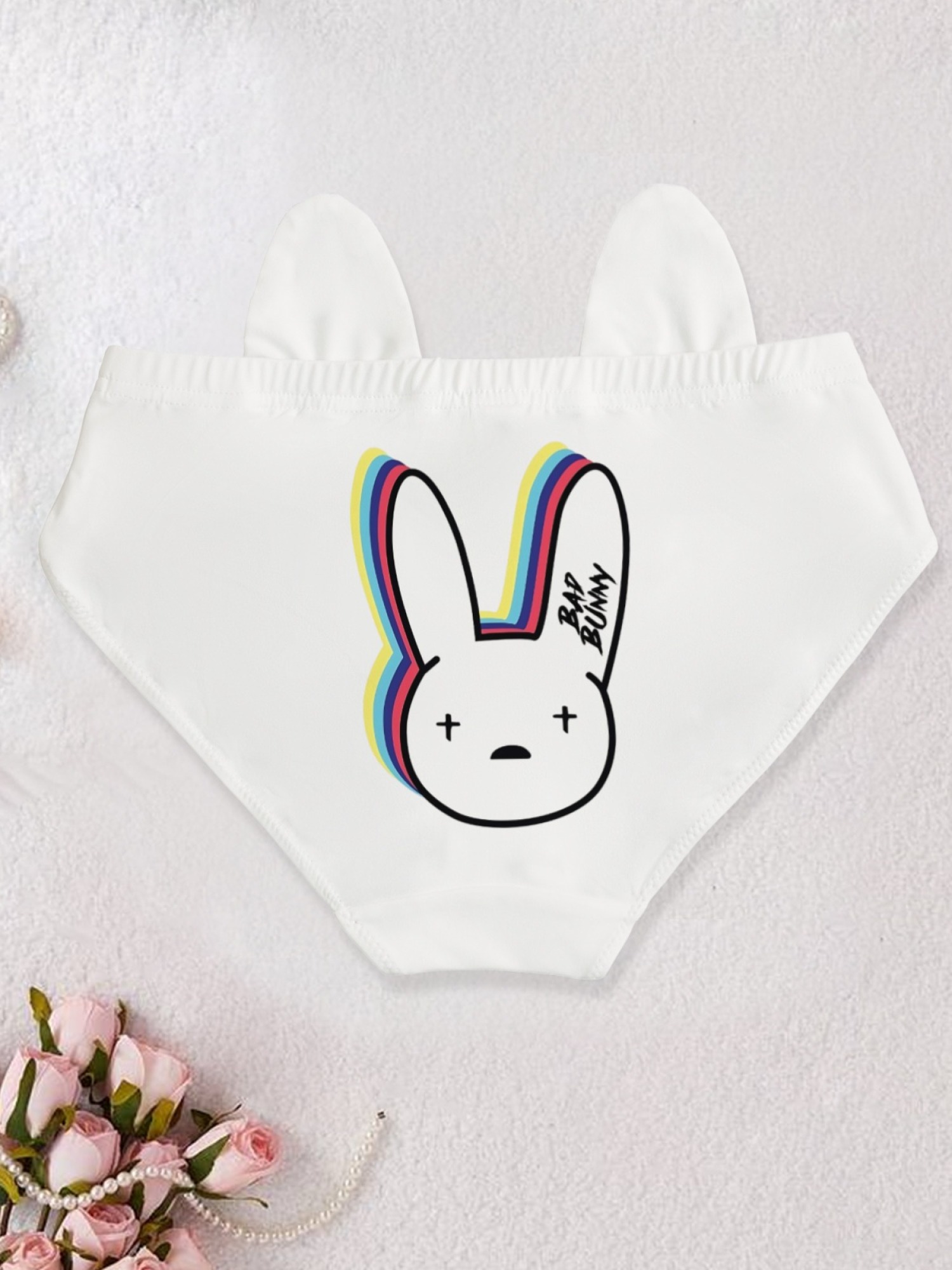 Bad Bunny Inspired Women's Printed Panties - Sexy Bunny Logo Low-Rise Lingerie (5 Colors)