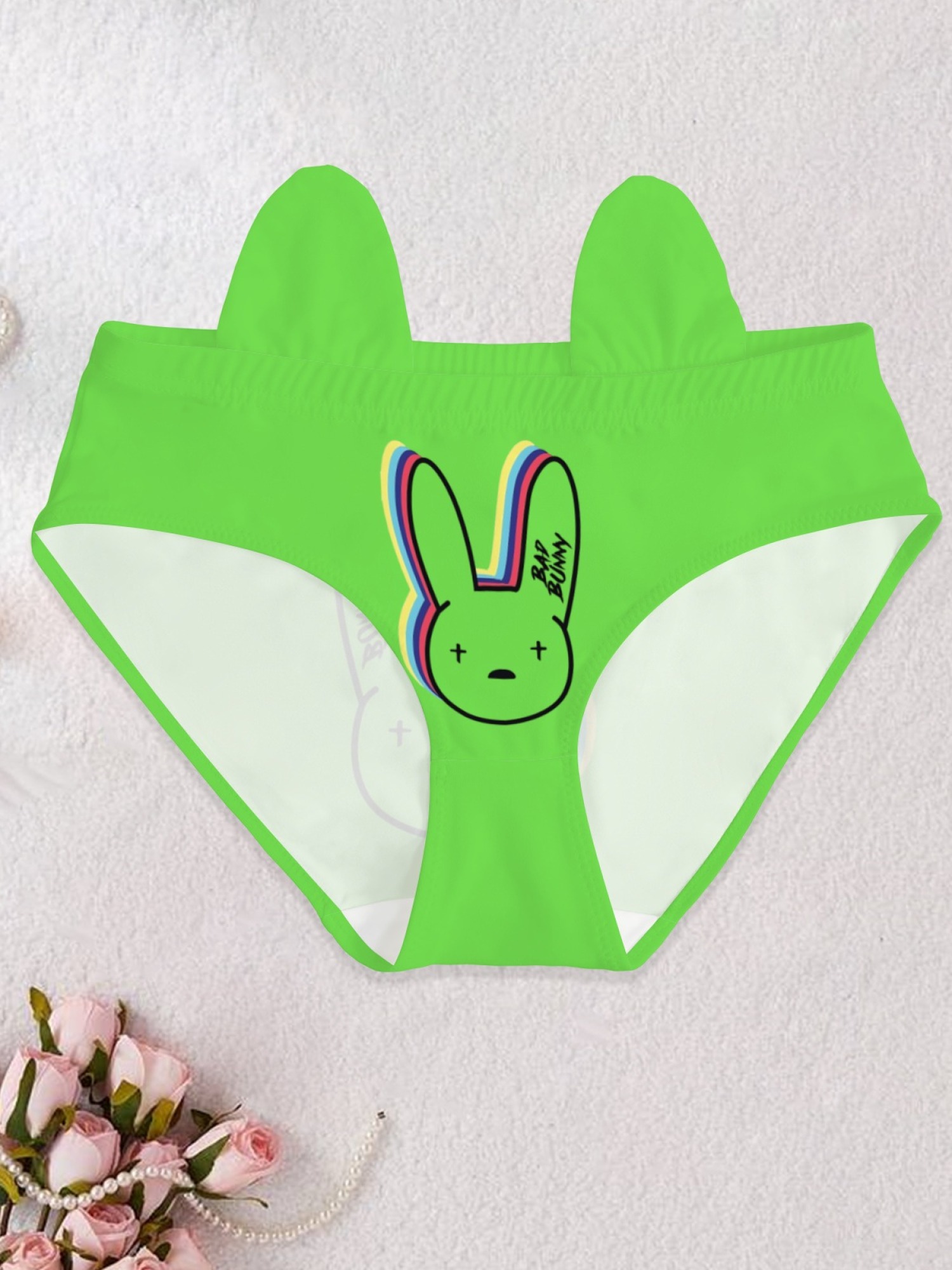 Bad Bunny Inspired Women's Printed Panties - Sexy Bunny Logo Low-Rise Lingerie (5 Colors)