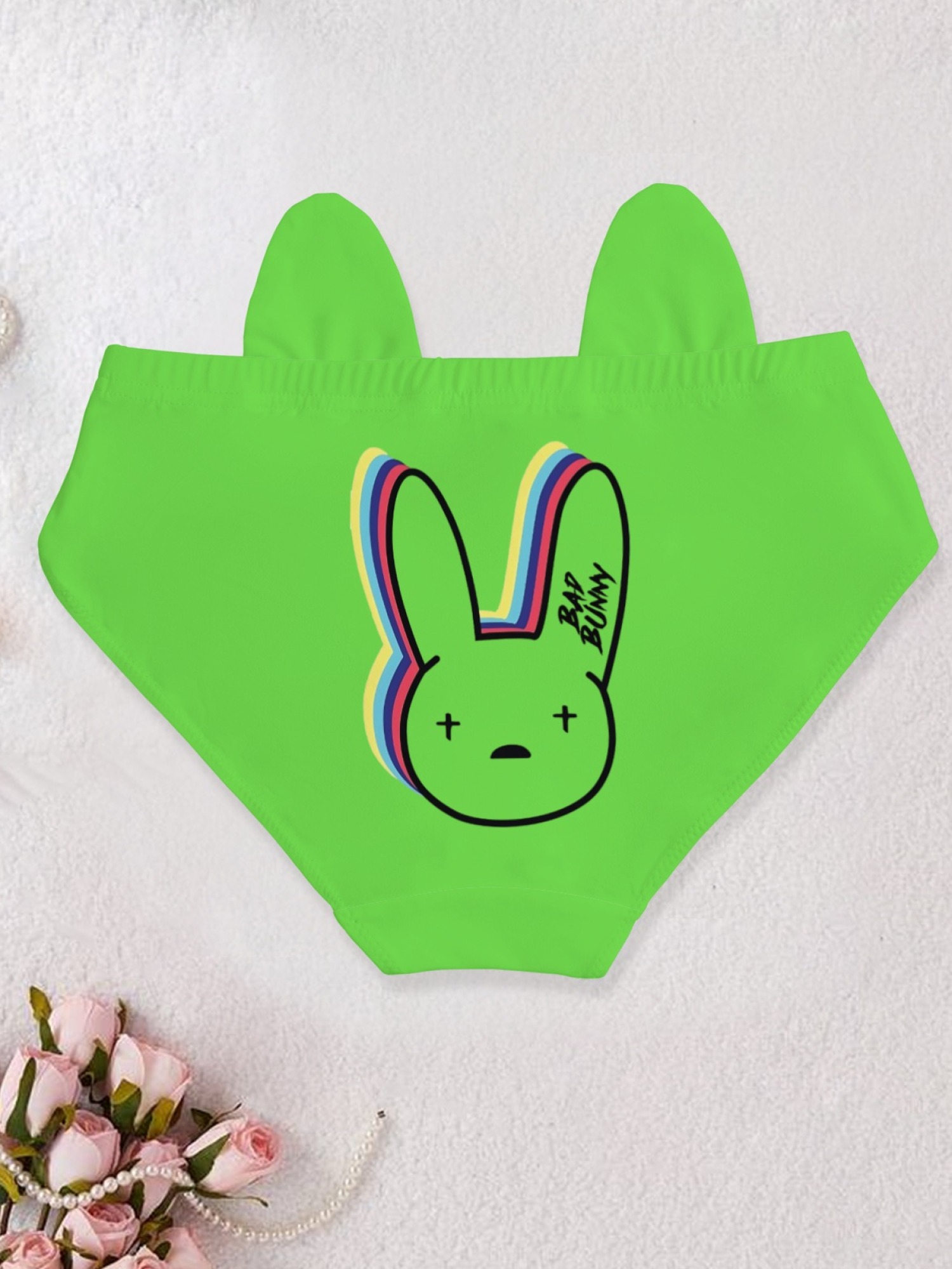 Bad Bunny Inspired Women's Printed Panties - Sexy Bunny Logo Low-Rise Lingerie (5 Colors)