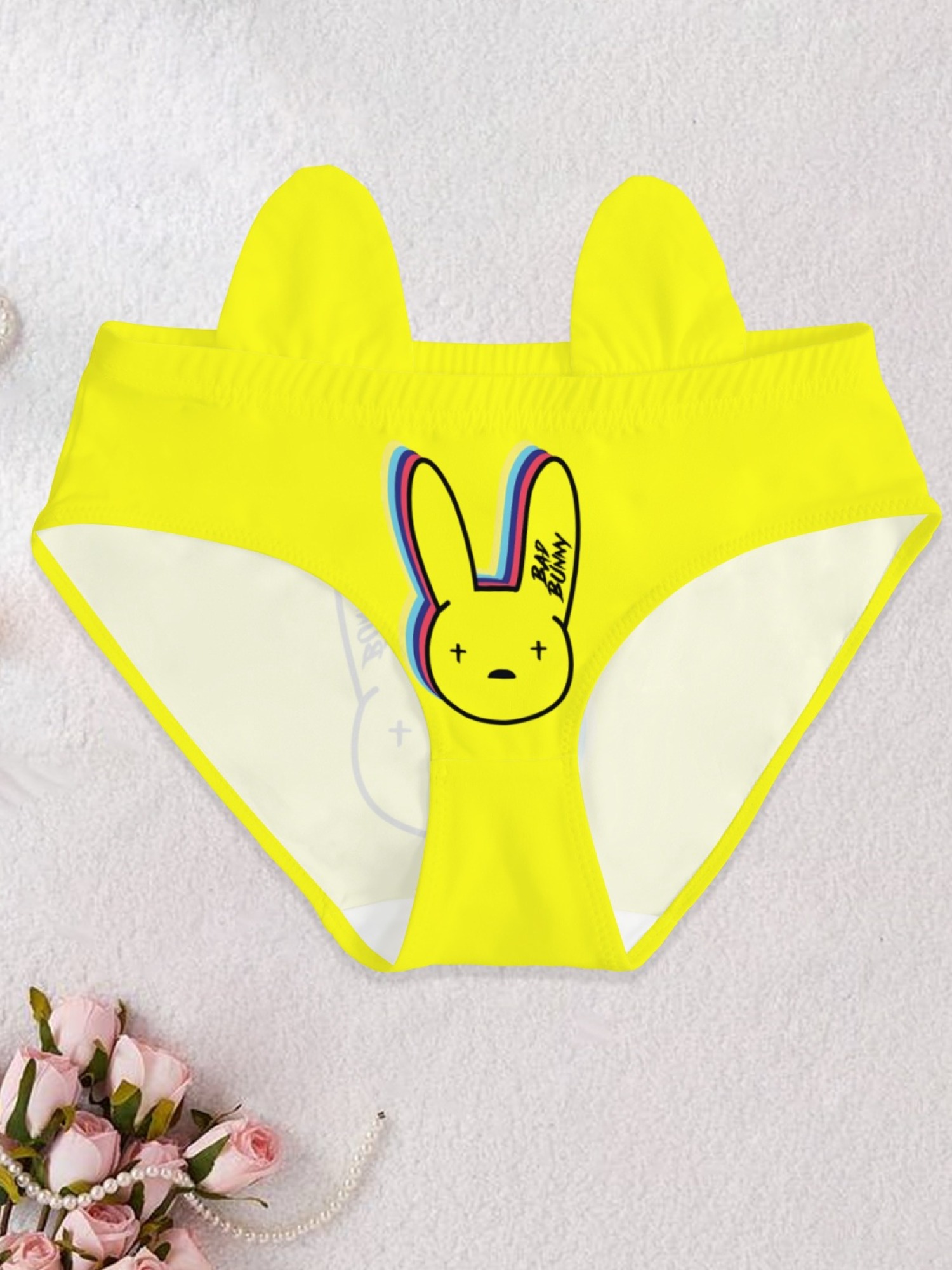 Bad Bunny Inspired Women's Printed Panties - Sexy Bunny Logo Low-Rise Lingerie (5 Colors)