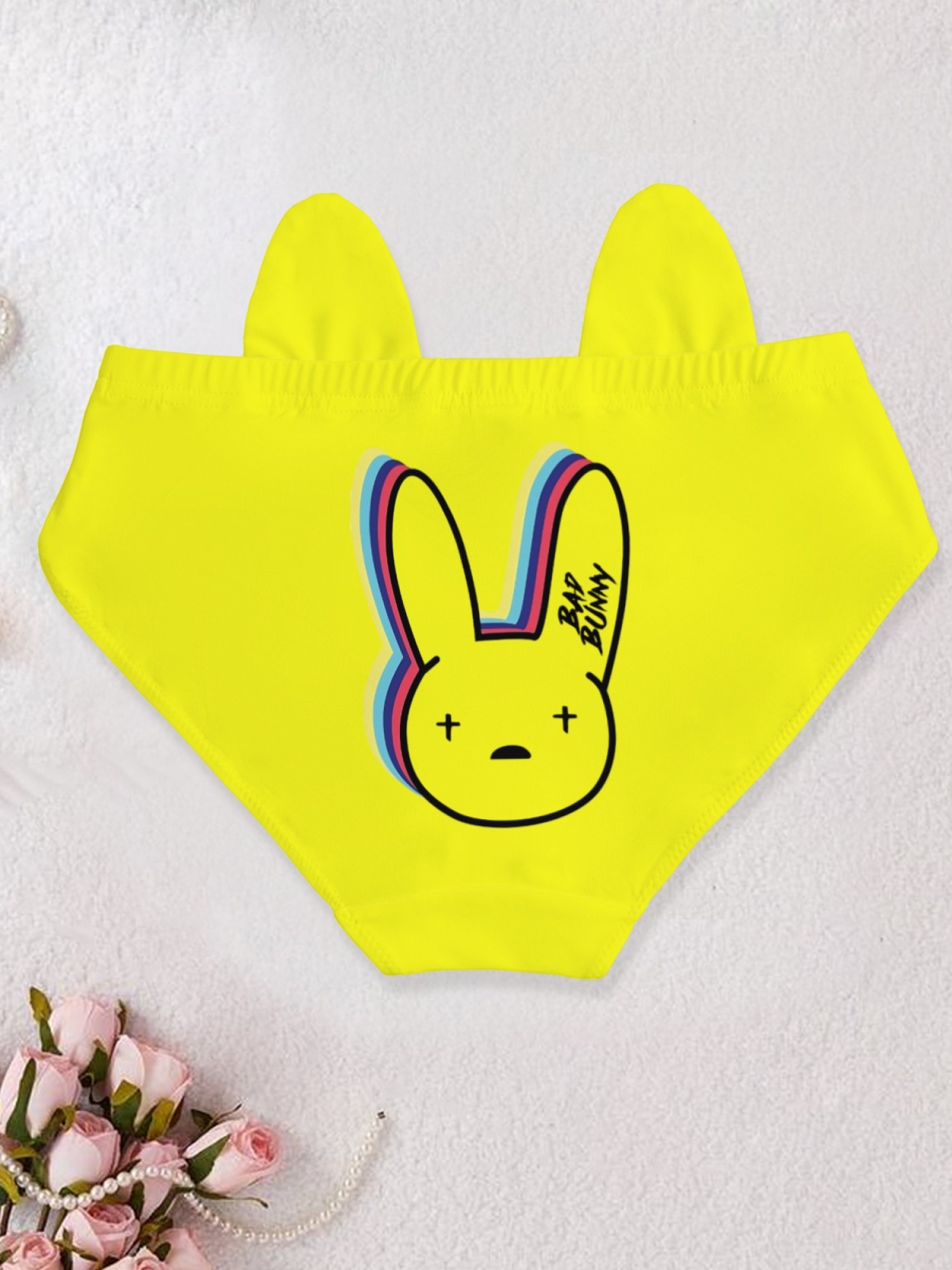 Bad Bunny Inspired Women's Printed Panties - Sexy Bunny Logo Low-Rise Lingerie (5 Colors)