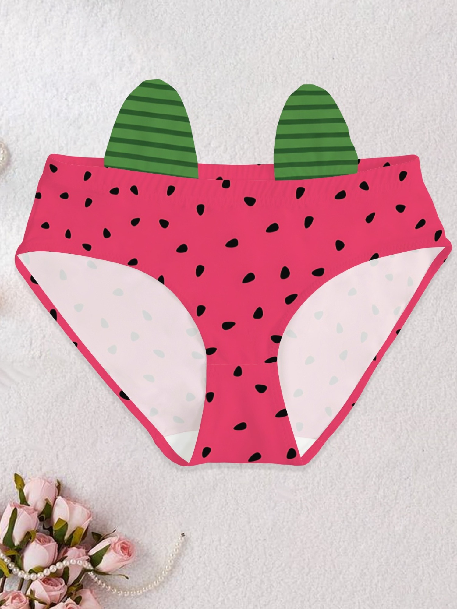 Women's Cute Watermelon Print Low-Rise Panties - Fun Fruit Pattern Seamless Briefs