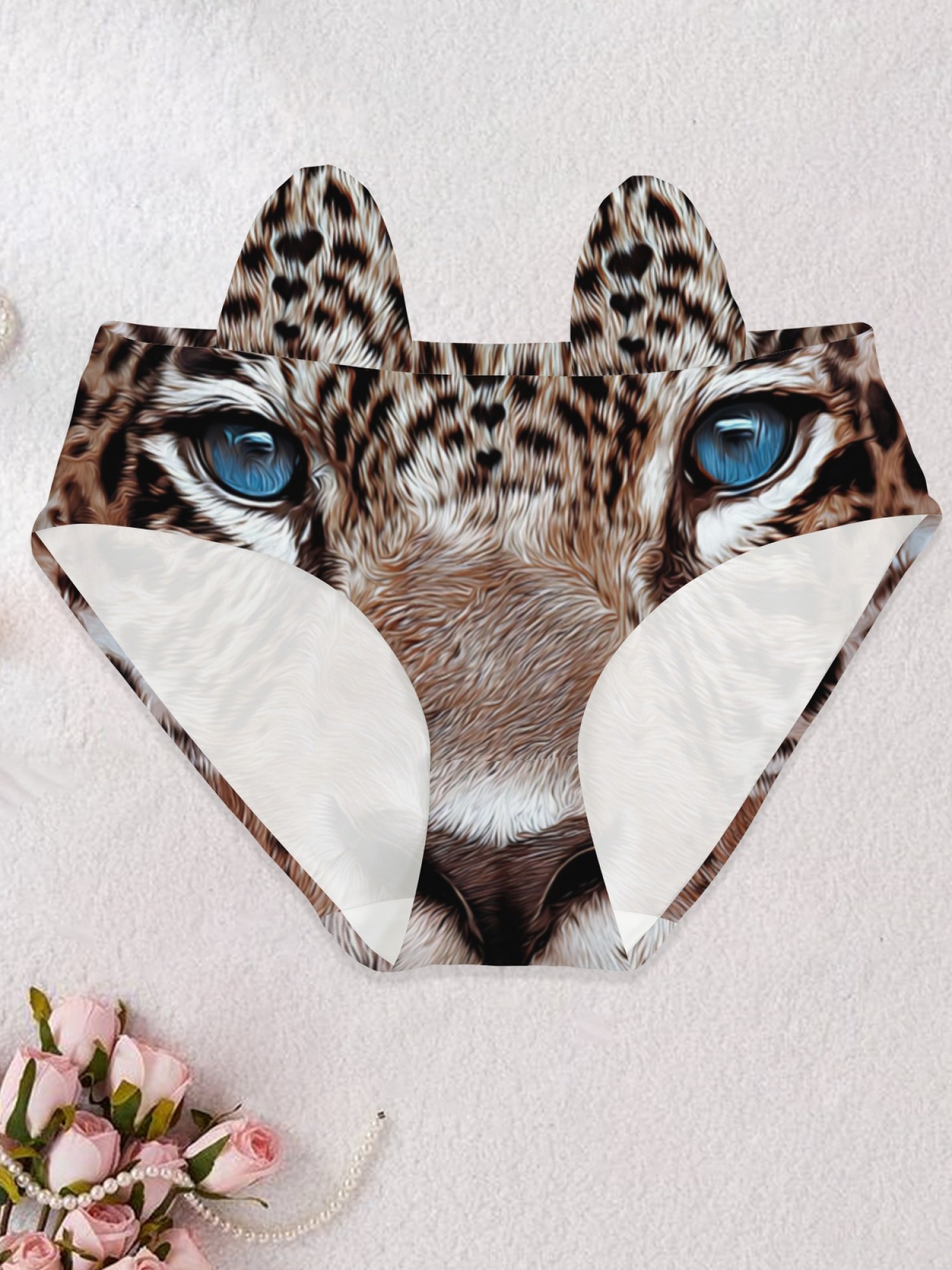 Women’s Novelty 3D Animal Face Print Panties - Cute Leopard & Tiger Seamless Bikini Underwear
