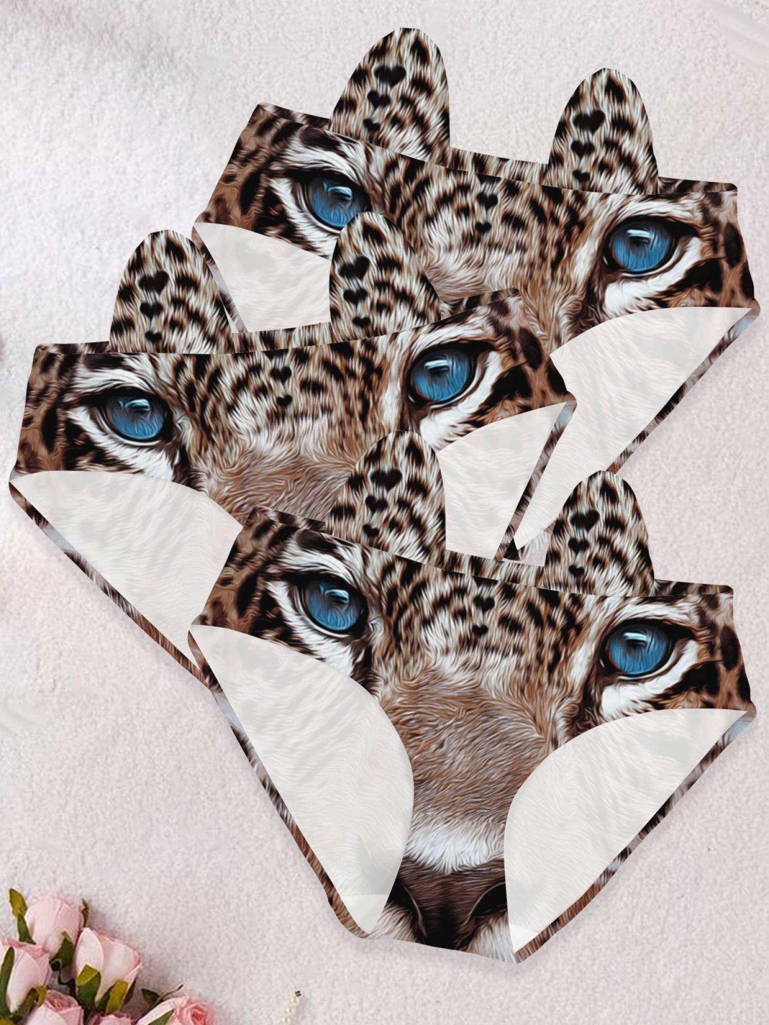 Women’s Novelty 3D Animal Face Print Panties - Cute Leopard & Tiger Seamless Bikini Underwear