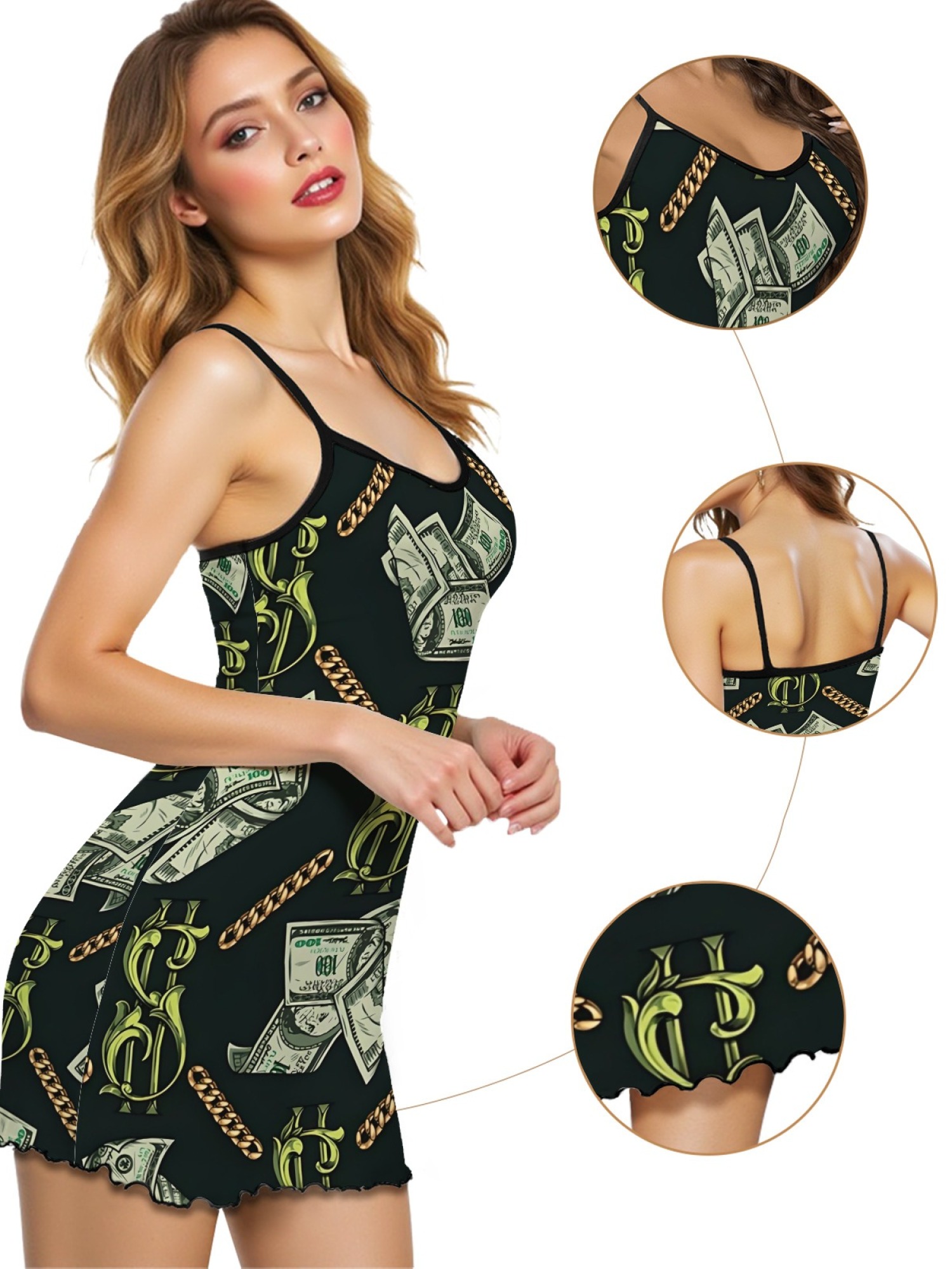 Women's Sexy Summer Pajama Set, Round Neck Loose Fit Sleepwear Dress, Comfortable Breathable Fabric, Fashion Casual Homewear