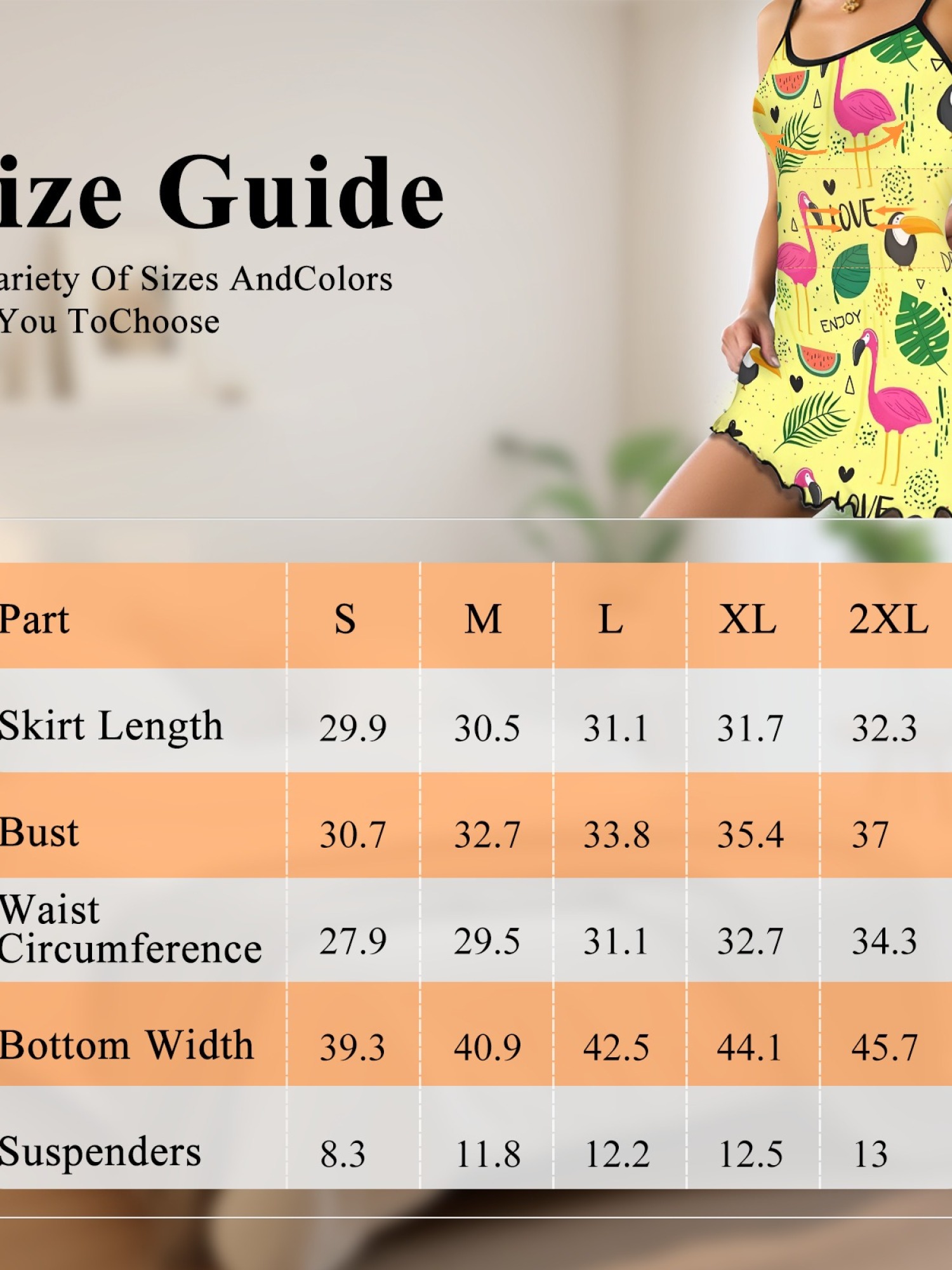 Women's Tropical Flamingo Print Cami Robe, Comfortable and Breathable Sleepwear, Fashionable Summer Dress for Home, Soft and Cute Nightgown