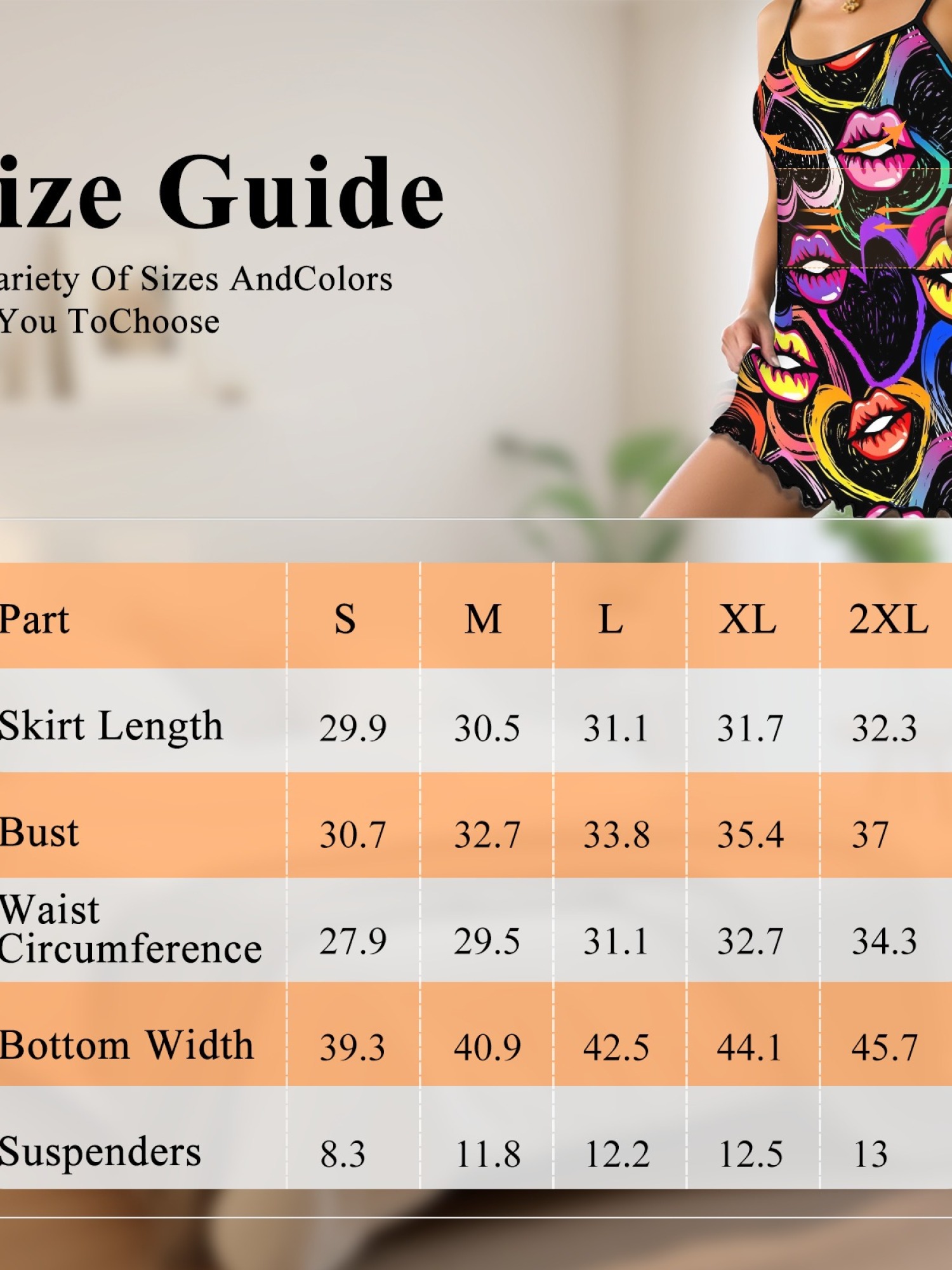 Women's Quirky Lip Print Ruffle Hem Sleep Dress, Stylish Backless Spaghetti Strap Nightgown for Summer, Soft Relaxing Fabric Home Wear