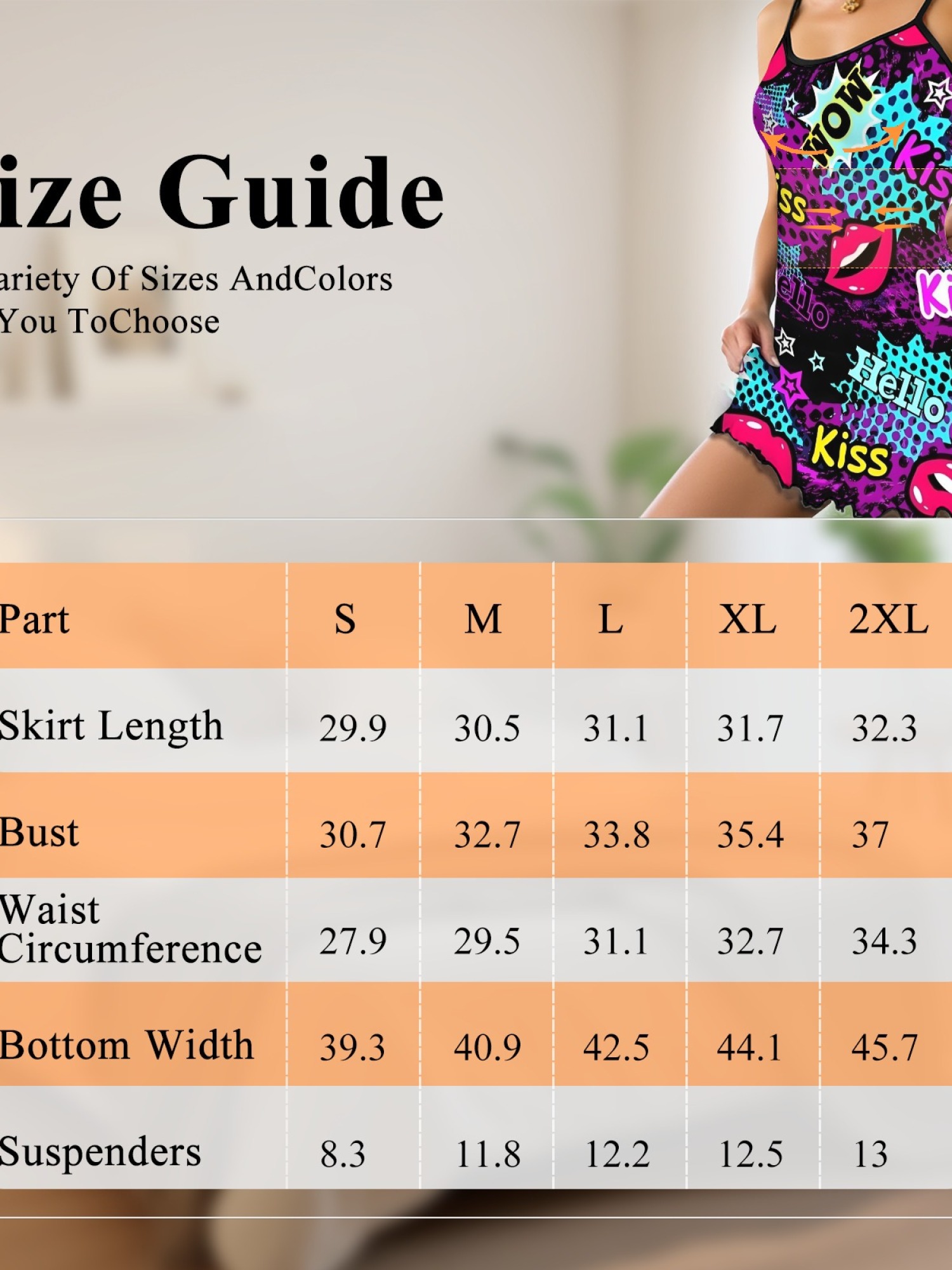 Women's Quirky Lip Print Ruffle Hem Sleep Dress, Stylish Backless Spaghetti Strap Nightgown for Summer, Soft Relaxing Fabric Home Wear