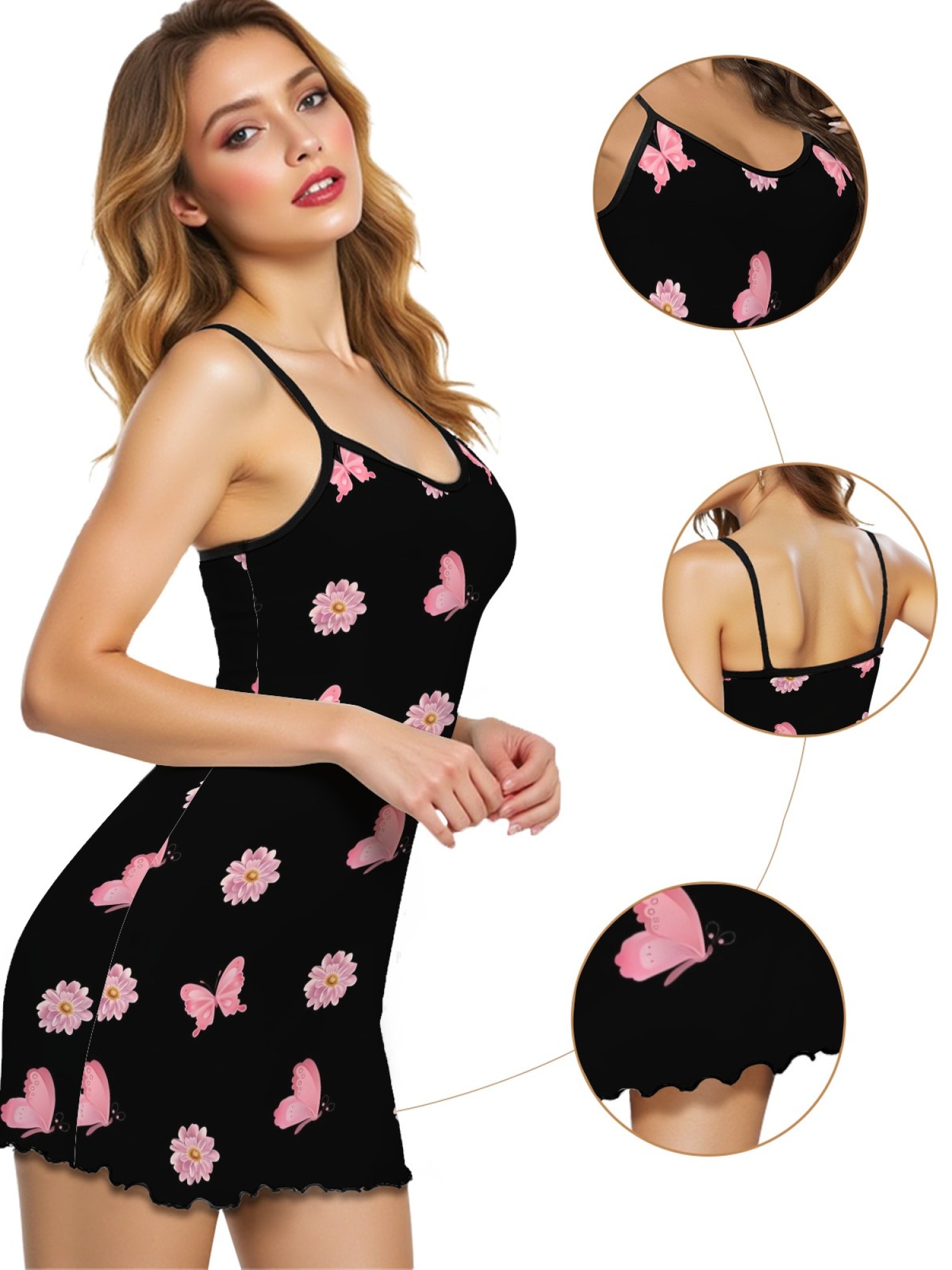 Summer Women’s Heart Print Sleeveless Nightgown, Breathable Casual Sleep Dress for Romantic Homewear, Slim-Fit Cute Loungewear for Couples