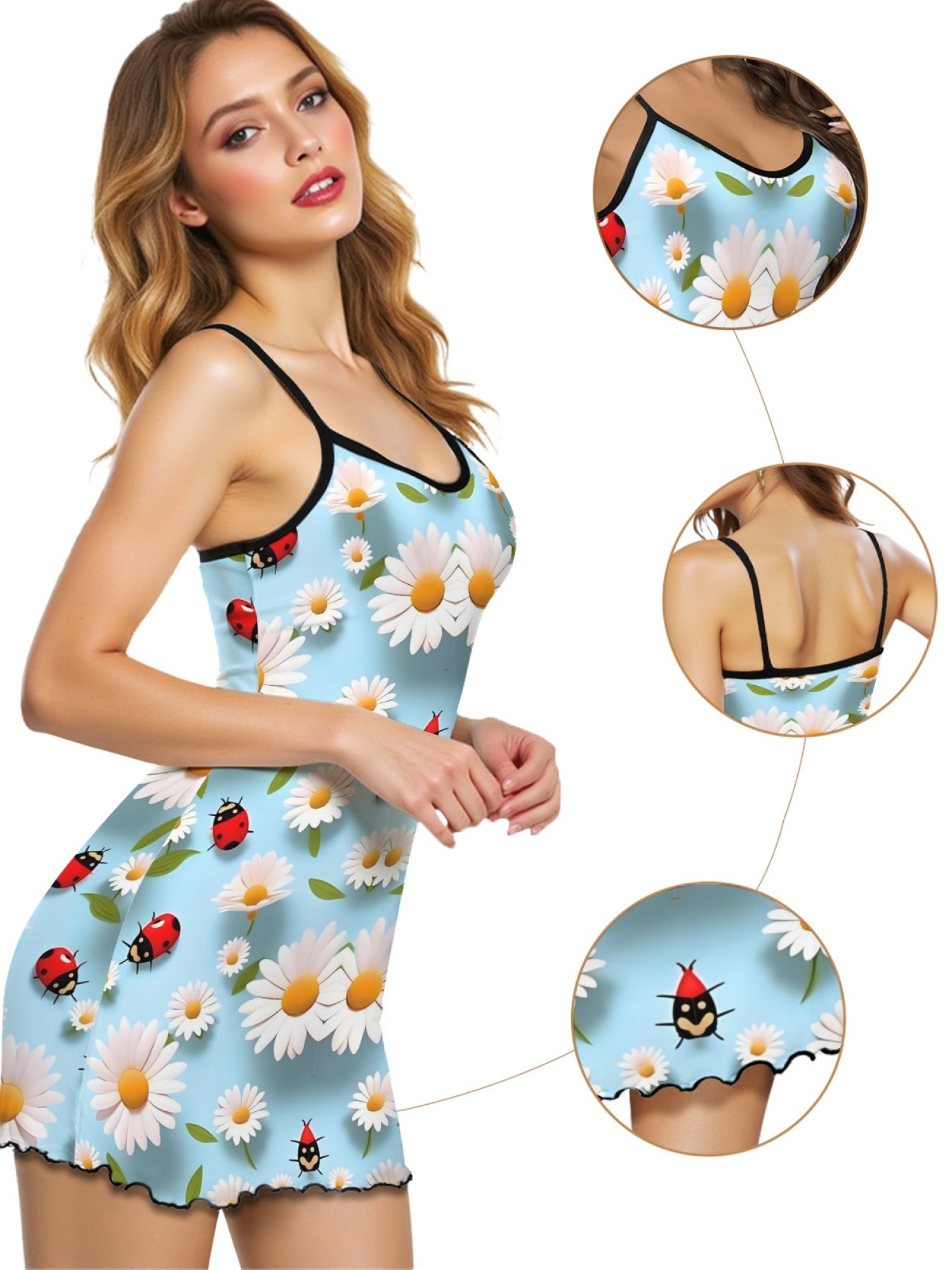 Women's Floral Print Casual Home Dress with Backless Halter Design, Comfortable Summer Slim Fit Long Dress for Relaxation & Vacation, Stylish Spring Summer Loungewear