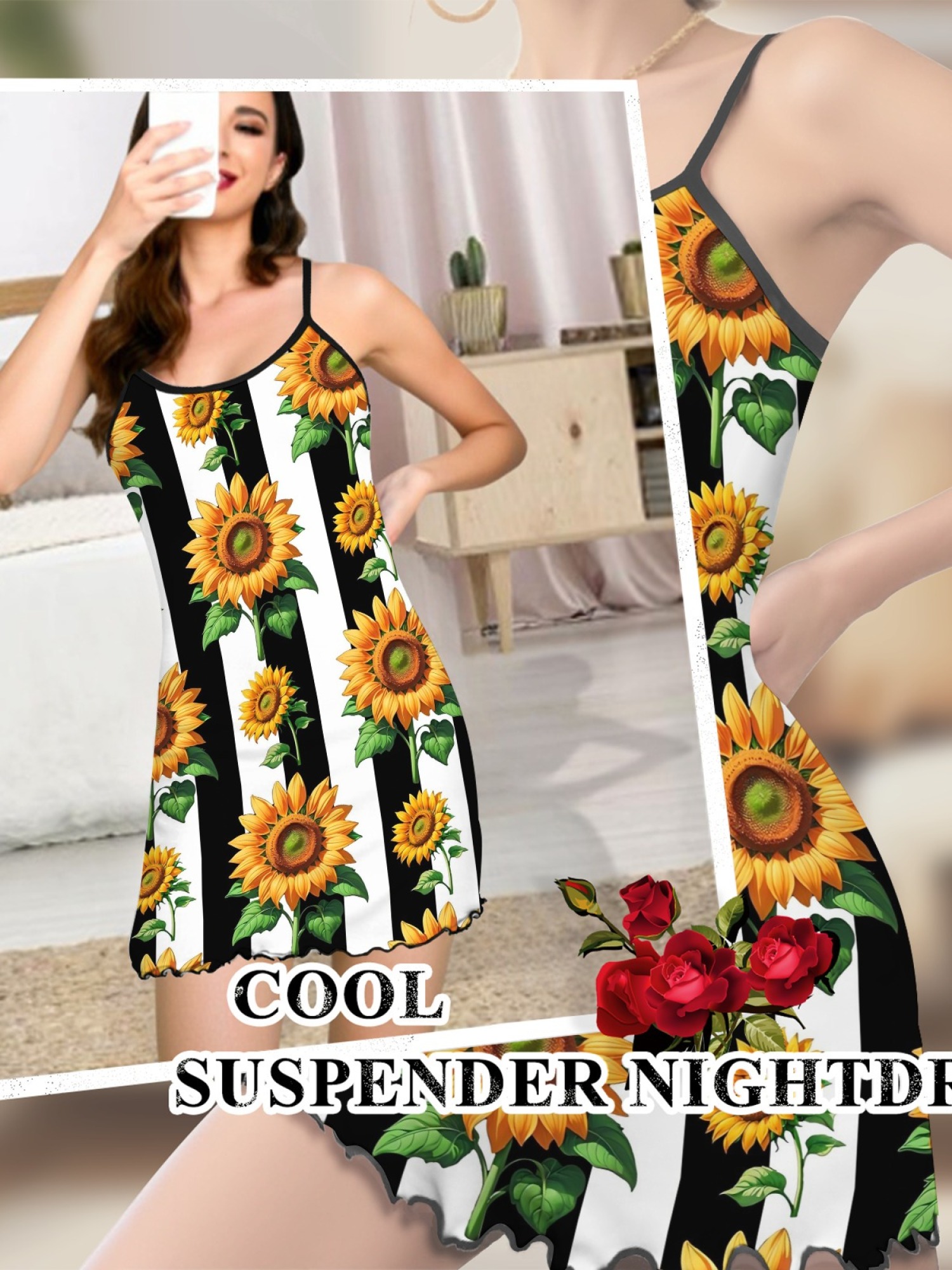 Women's Floral Print Casual Home Dress with Backless Halter Design, Comfortable Summer Slim Fit Long Dress for Relaxation & Vacation, Stylish Spring Summer Loungewear