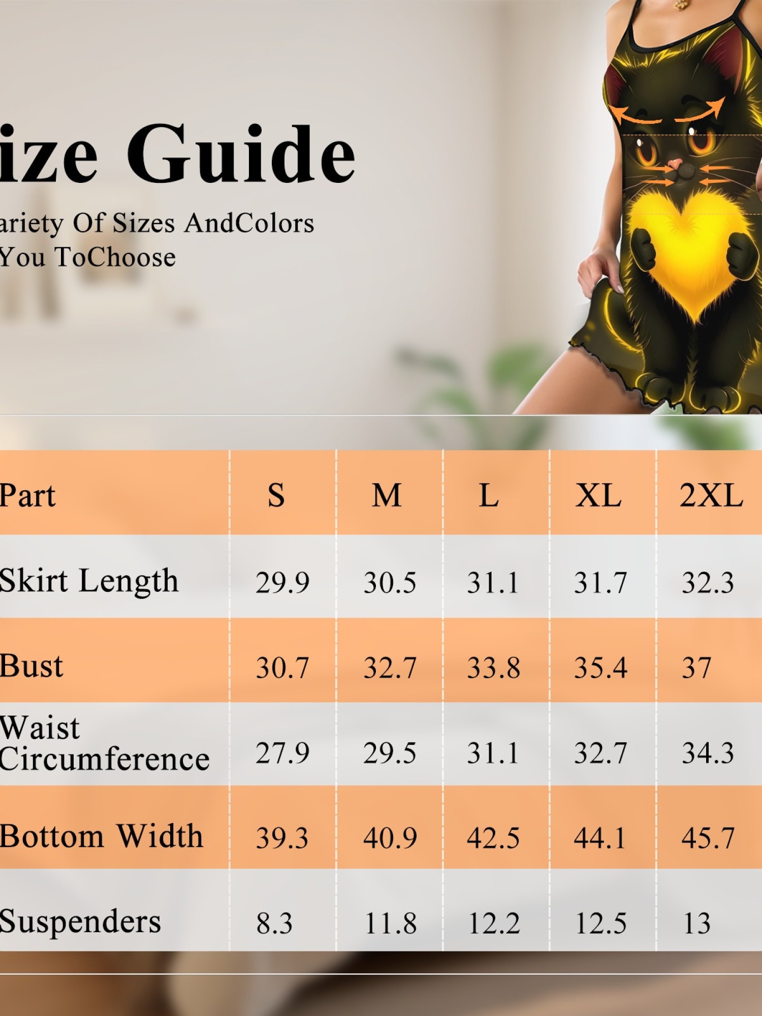 Women's Black Cat Graphic Slip Dress Collection - Hearts, Roses & Goth Styles | Funny Valentine's Sleepwear