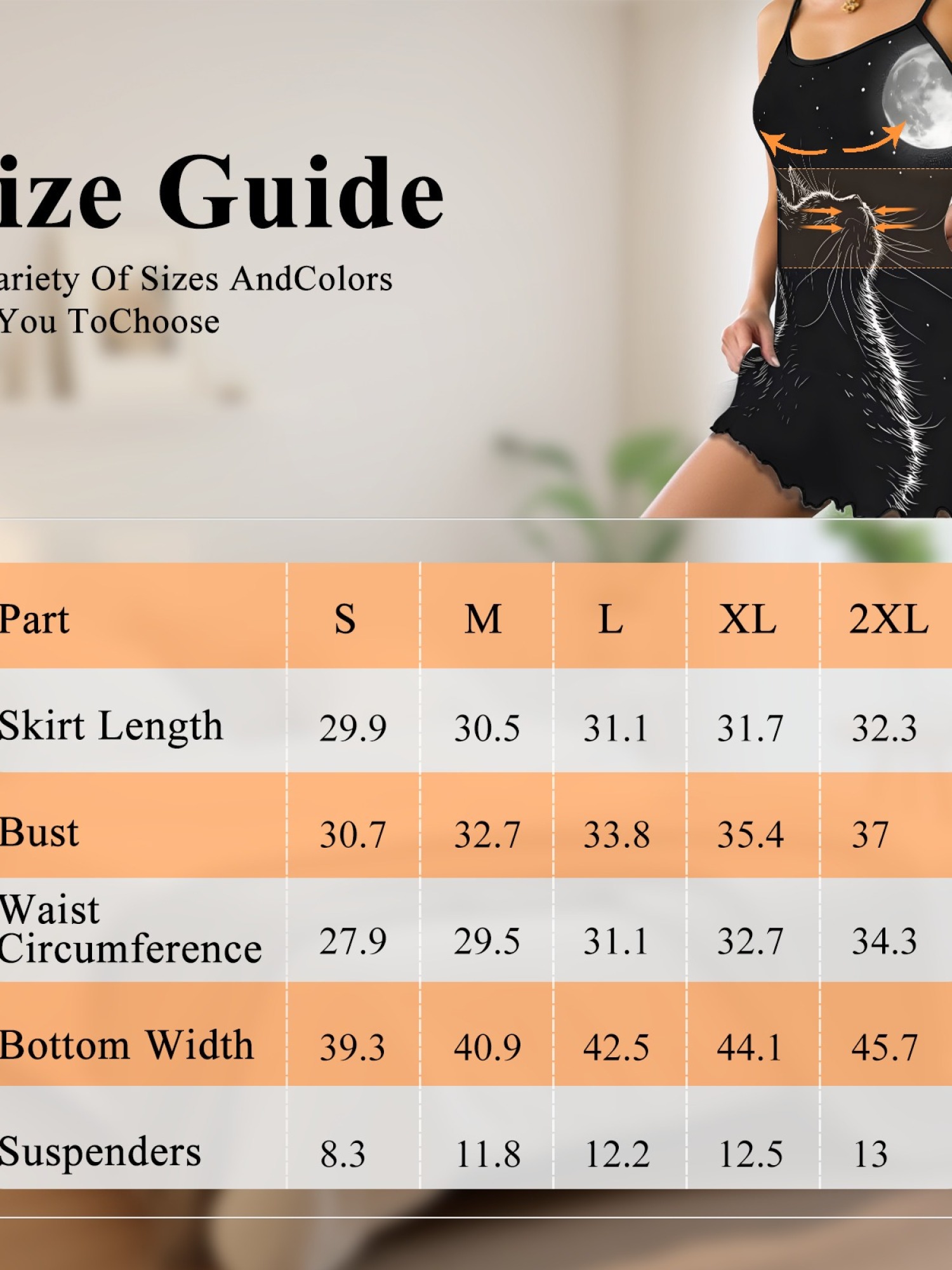 Ladies Cat Print Cami Nightgown with Star and Moon Design, Soft Stretch Fabric for Year-Round Comfort, Sexy Sleepwear with Sweet Style