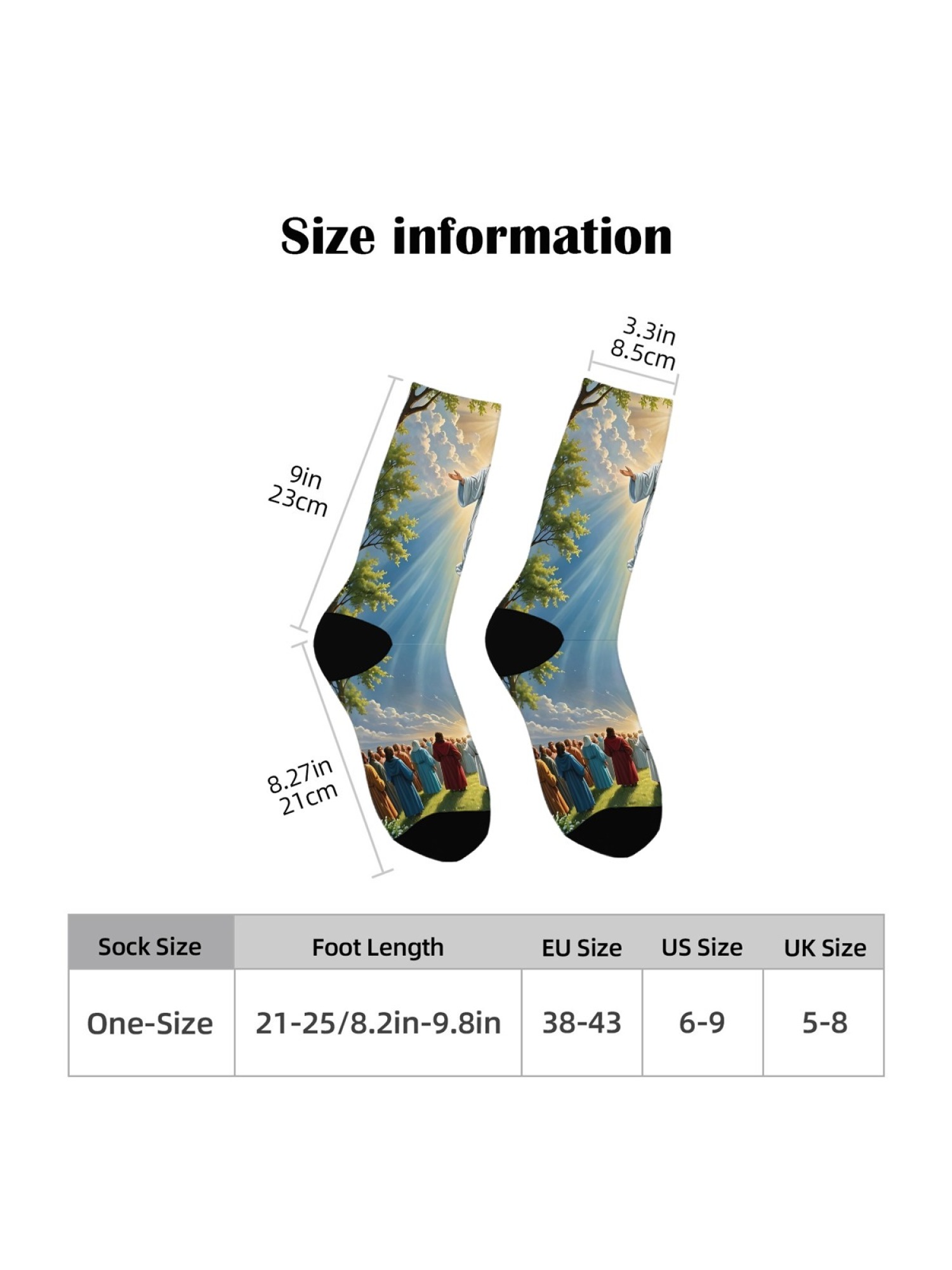 "The Ascension" Christian Art Socks | Jesus Christ Graphic Crew Sock Set (3 Pairs)