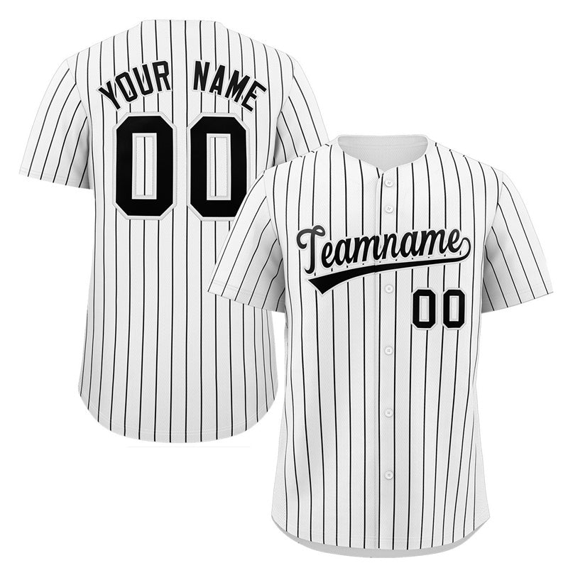 Custom White Black Stripe Fashion Authentic Baseball Jersey-Supvirevo