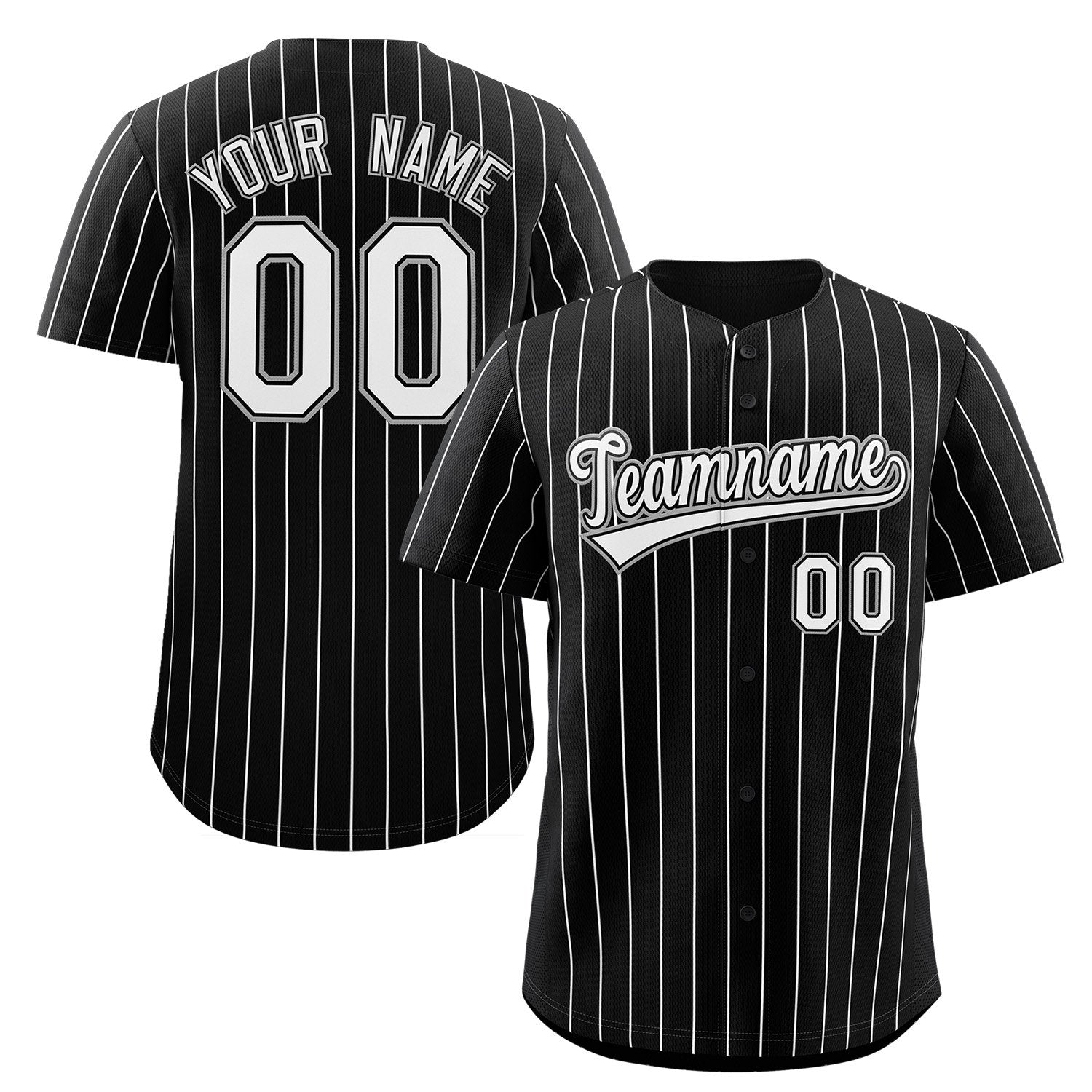 Custom Pinstripe Baseball Jerseys Personalized Button-Down Shirts for Teams-Supvirevo