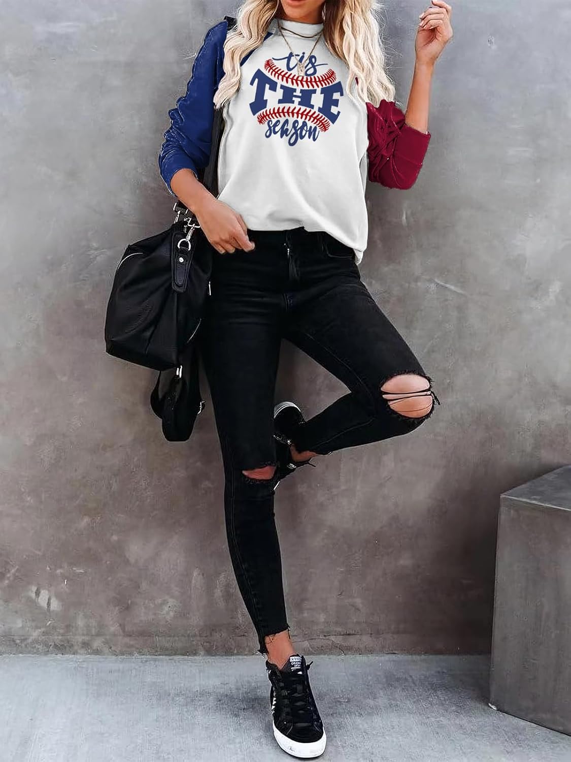 Womens Raglan Sleeve Shirt Pullover Tops, Soft Loose Casual Crewneck Gift Sweatshirt for Women