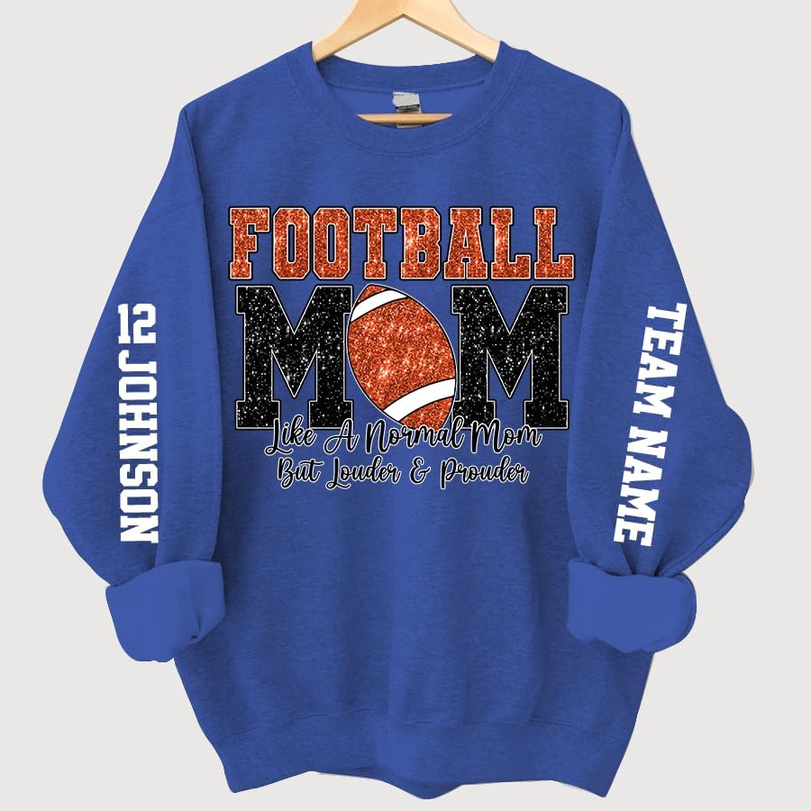 Personalized Women's Football Mom Shirt & Sweatshirt