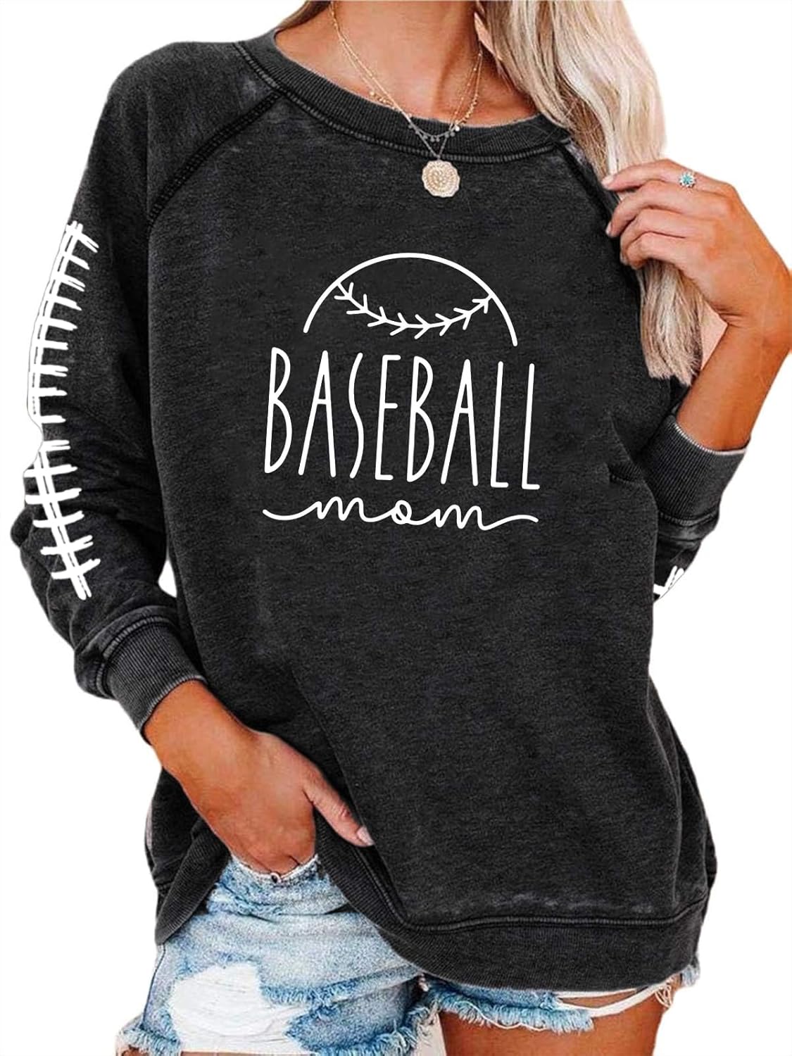 Womens Long Sleeve Shirt Pullover Tops, Loose Casual Crewneck T-Shirt Lightweight Sweatshirt