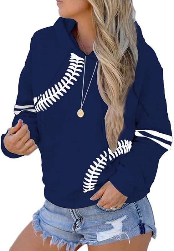 Baseball Mom Shirts for Women Raglan Long Sleeve Pullover Tops Sweatshirt Casual Round Neck Blouse