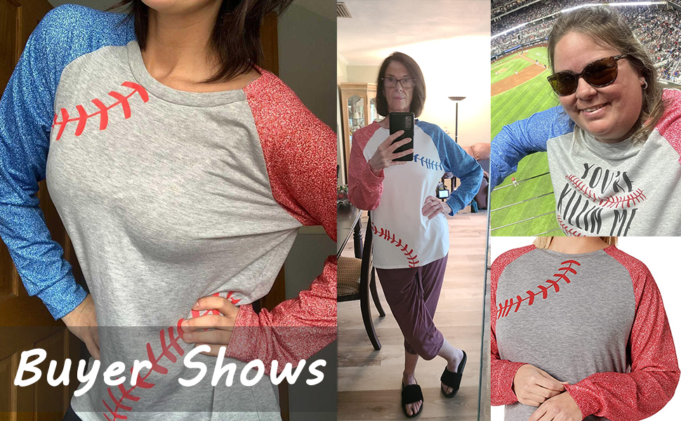 Baseball Mom Shirts for Women Raglan Long Sleeve Pullover Tops Sweatshirt