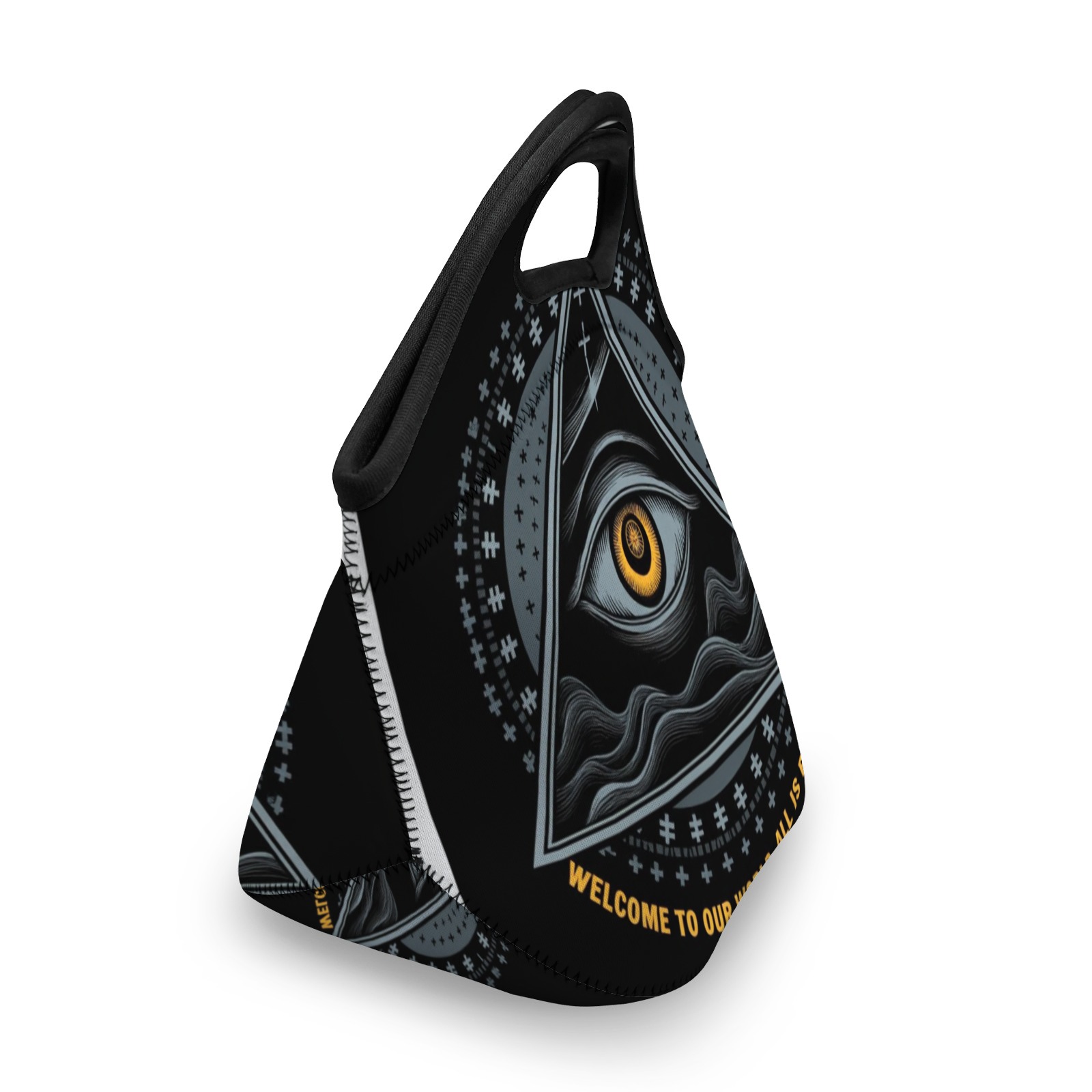 Mystical Eye Graphic Neoprene Lunch Bag - Insulated Tote for Work & Picnics