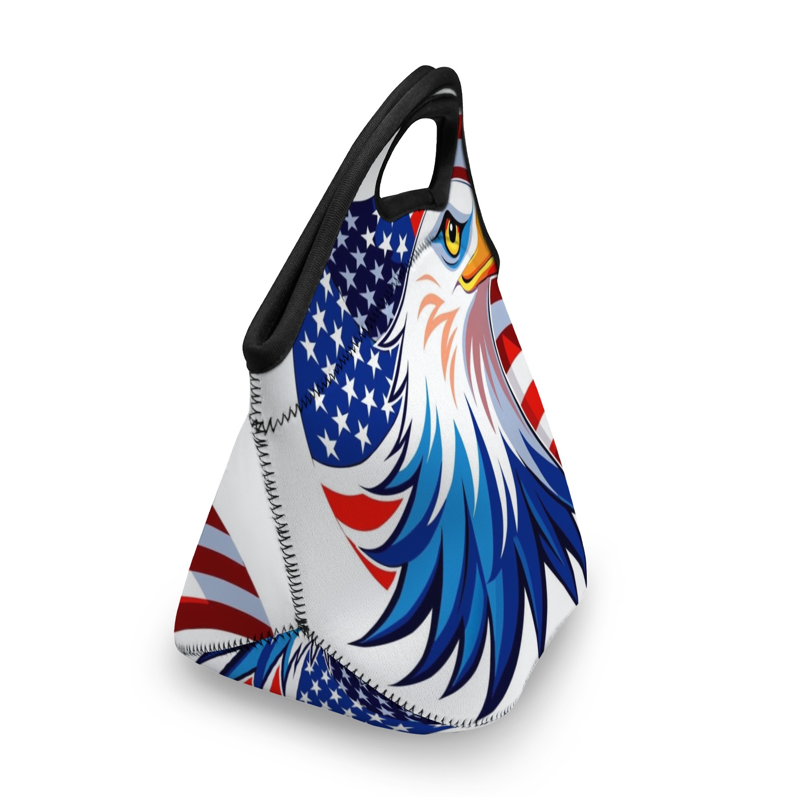 American Eagle & Flag Neoprene Lunch Bag - Insulated Tote for Work, Picnics-Pixelunique