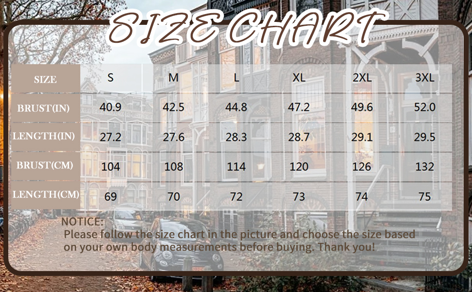 sweatshirt size chart