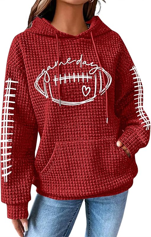 Football Shirt for Women Game Day Sweatshirts Womens Football Mom Hoodie Youth Long Sleeve Jersey