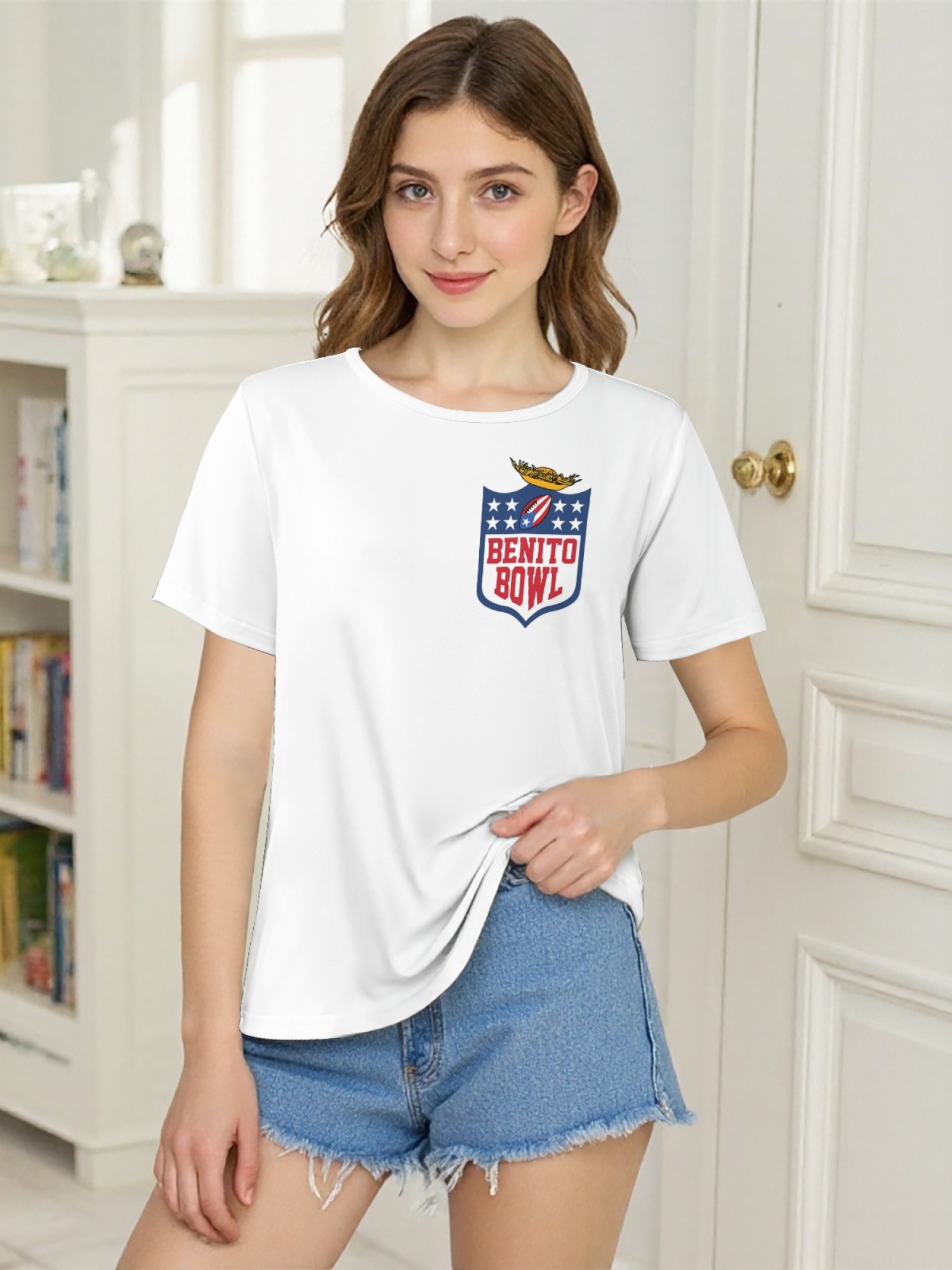 Women's Benito Bowl Graphic Print T-Shirt - Premium Cotton Sporty Tee