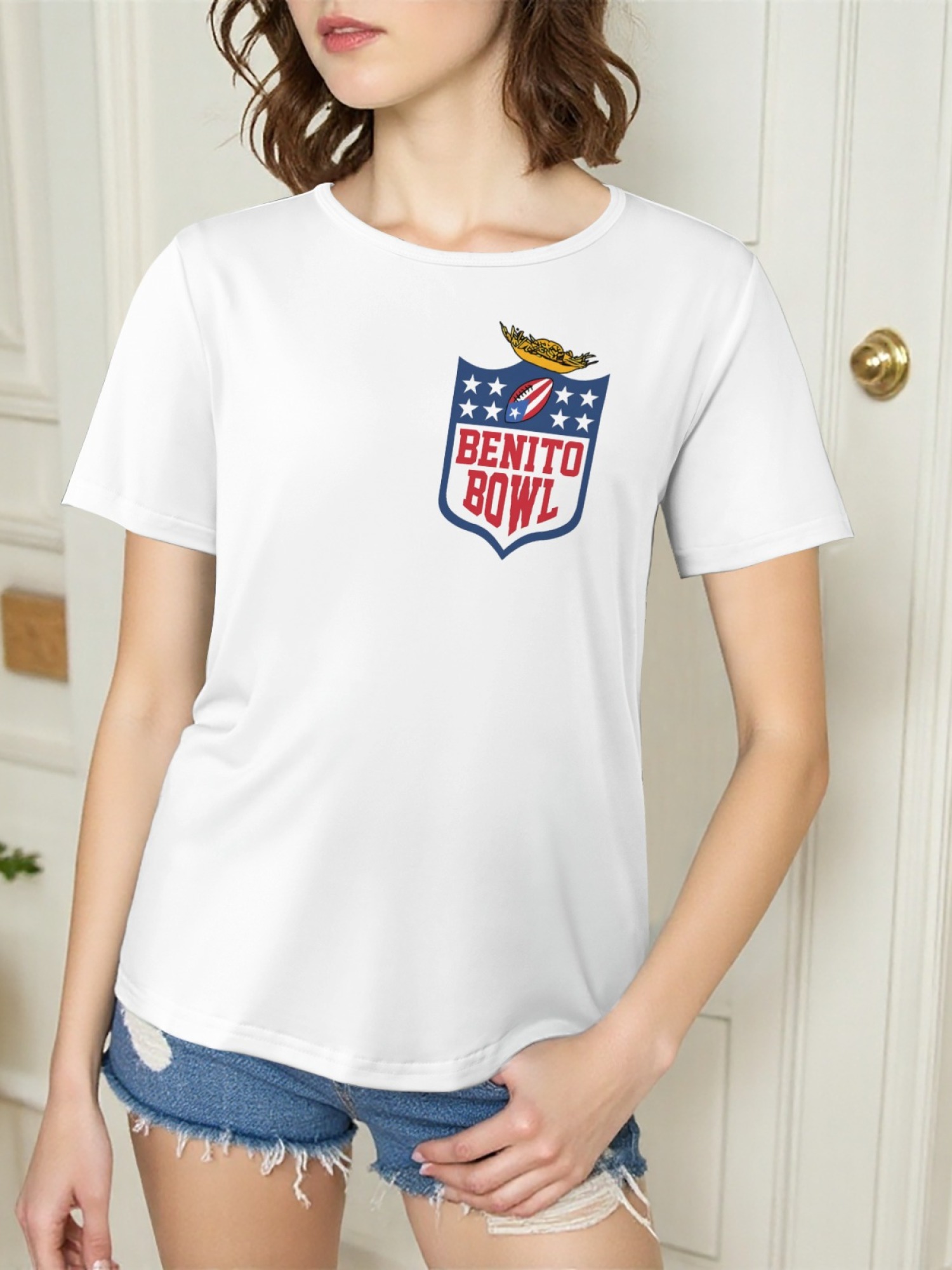 Women's Benito Bowl Graphic Print T-Shirt - Premium Cotton Sporty Tee