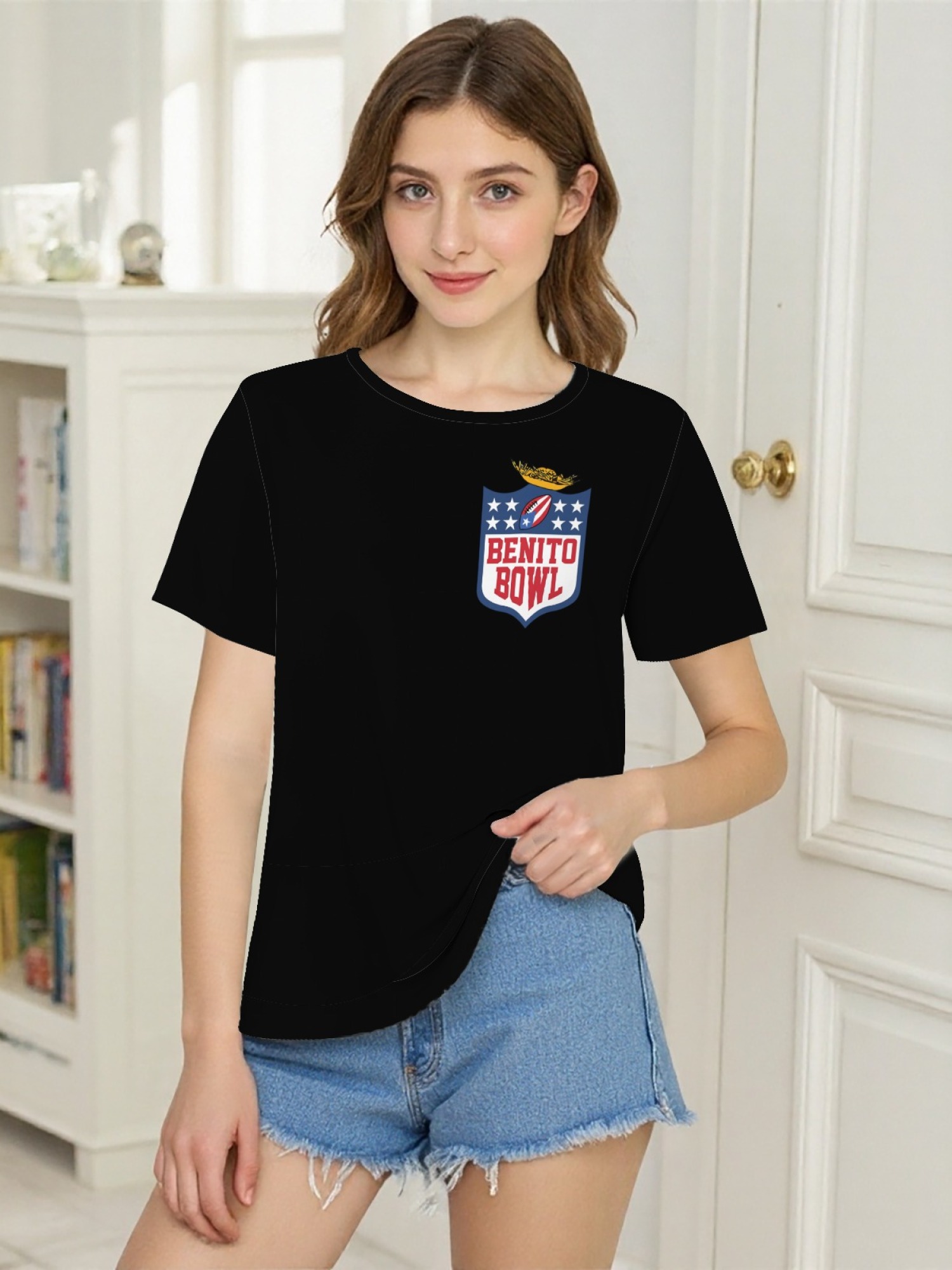 Women's Benito Bowl Graphic Print T-Shirt - Premium Cotton Sporty Tee