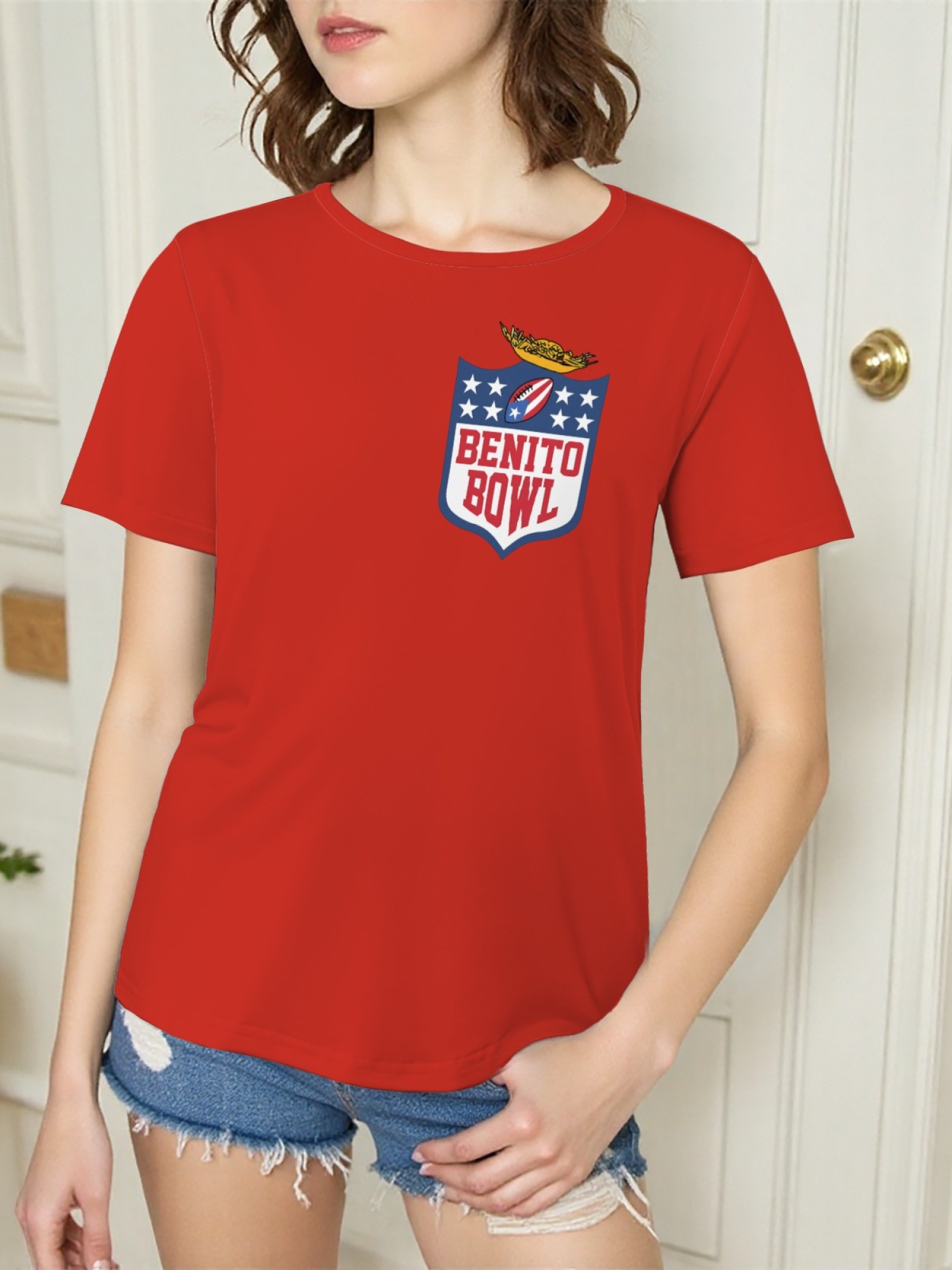 Women's Benito Bowl Graphic Print T-Shirt - Premium Cotton Sporty Tee