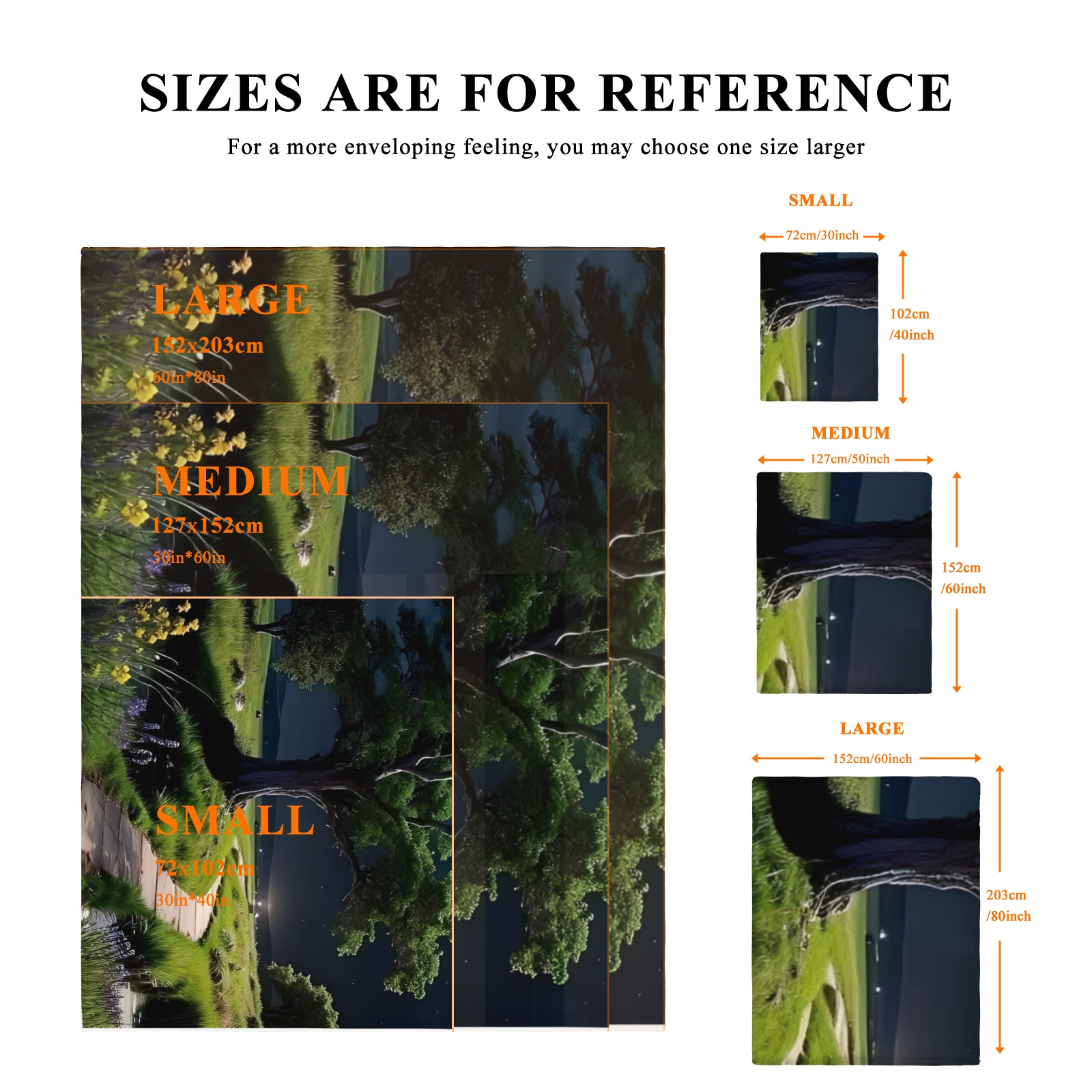 Enchanted Night Tree Landscape Throw Blanket, Lightweight Cozy Fleece Blanket for Bed, Sofa, Couch, Nature - Inspired Decor-Pixelunique