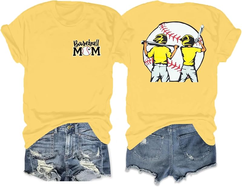 Baseball Mom Shirts for Women - Oversized V Neck Baseball Jersey Shirt Stripe Graphic Print Casual Tops Tees