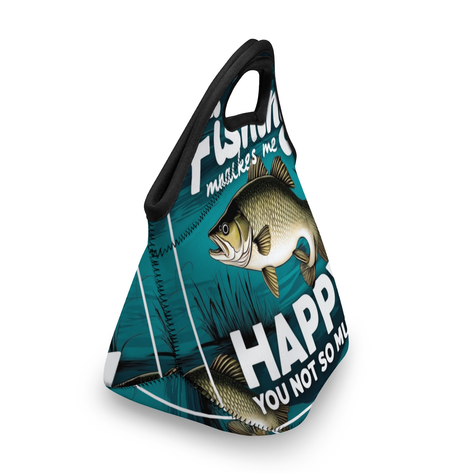 Fishing - Inspired Neoprene Lunch Bag - Insulated Tote for Work, Picnics-Pixelunique