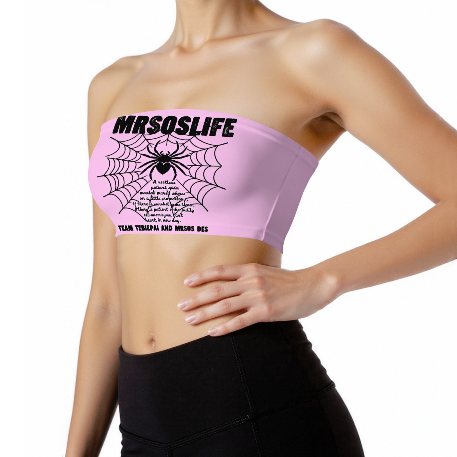 Women's ��MRSOSLIFE�� Spider Web Print Tube Top-Pixelunique
