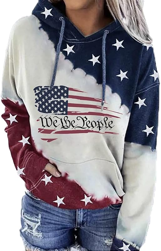 Womens Long Sleeve Drawstring Hooded Sweatshirt, Casual Loose Pocketed Shirt Hoodie for Women