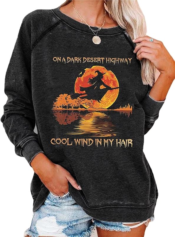 Womens Long Sleeve Shirt Pullover Tops, Loose Casual Crewneck T-Shirt Lightweight Sweatshirt