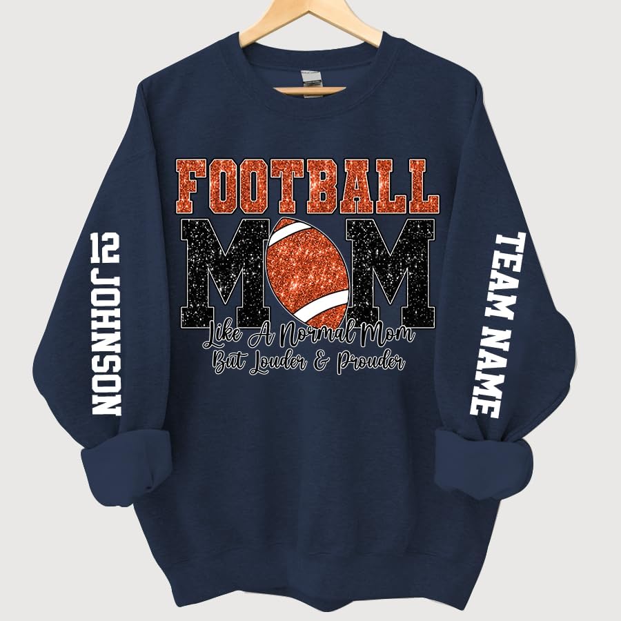 Personalized Women's Football Mom Shirt & Sweatshirt