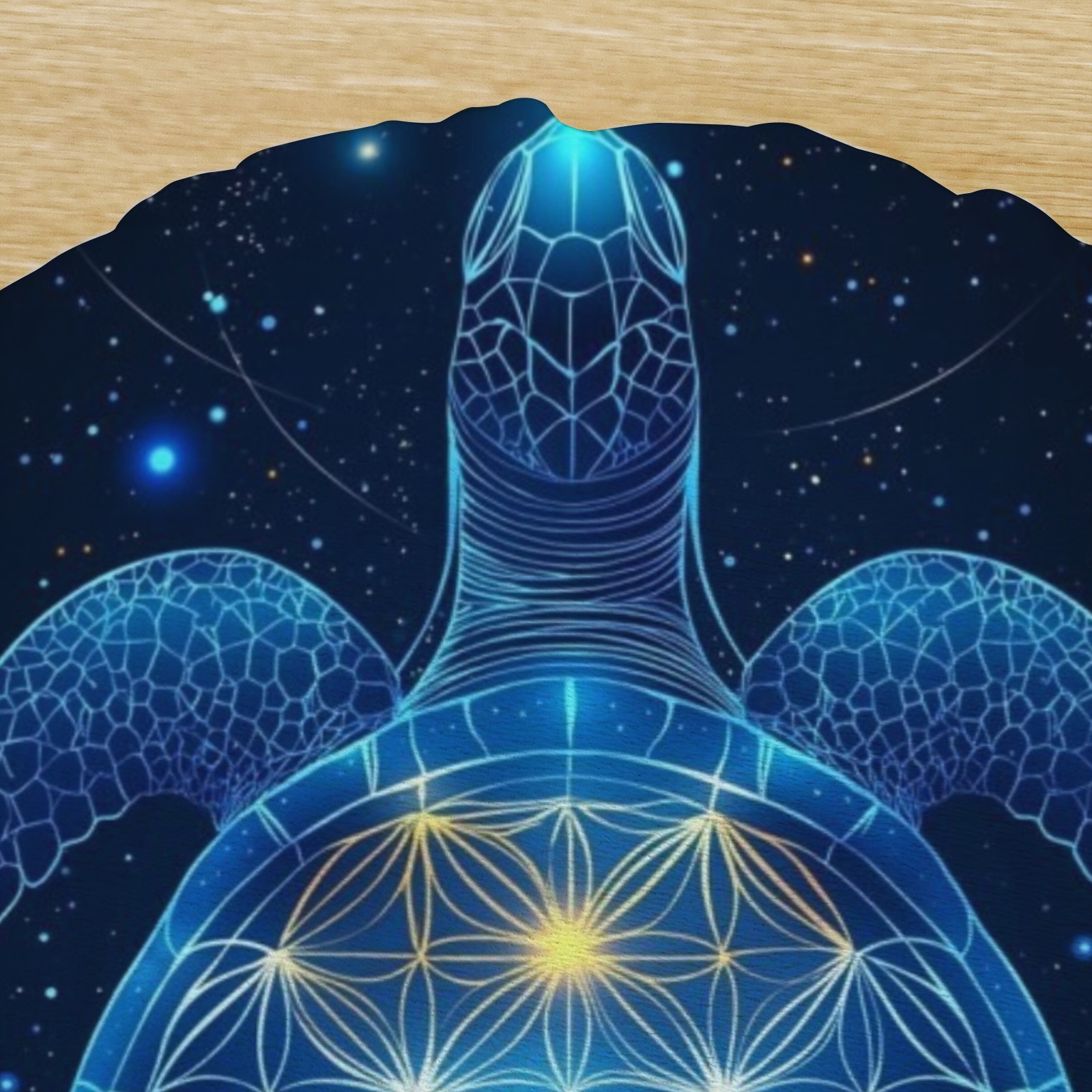 Mystical Sea Turtle Print Round Throw Pillow, for Outdoor White Rocking Chair, Couch, Sofa, Bed, 18 Inch, Navy Blue-Pixelunique