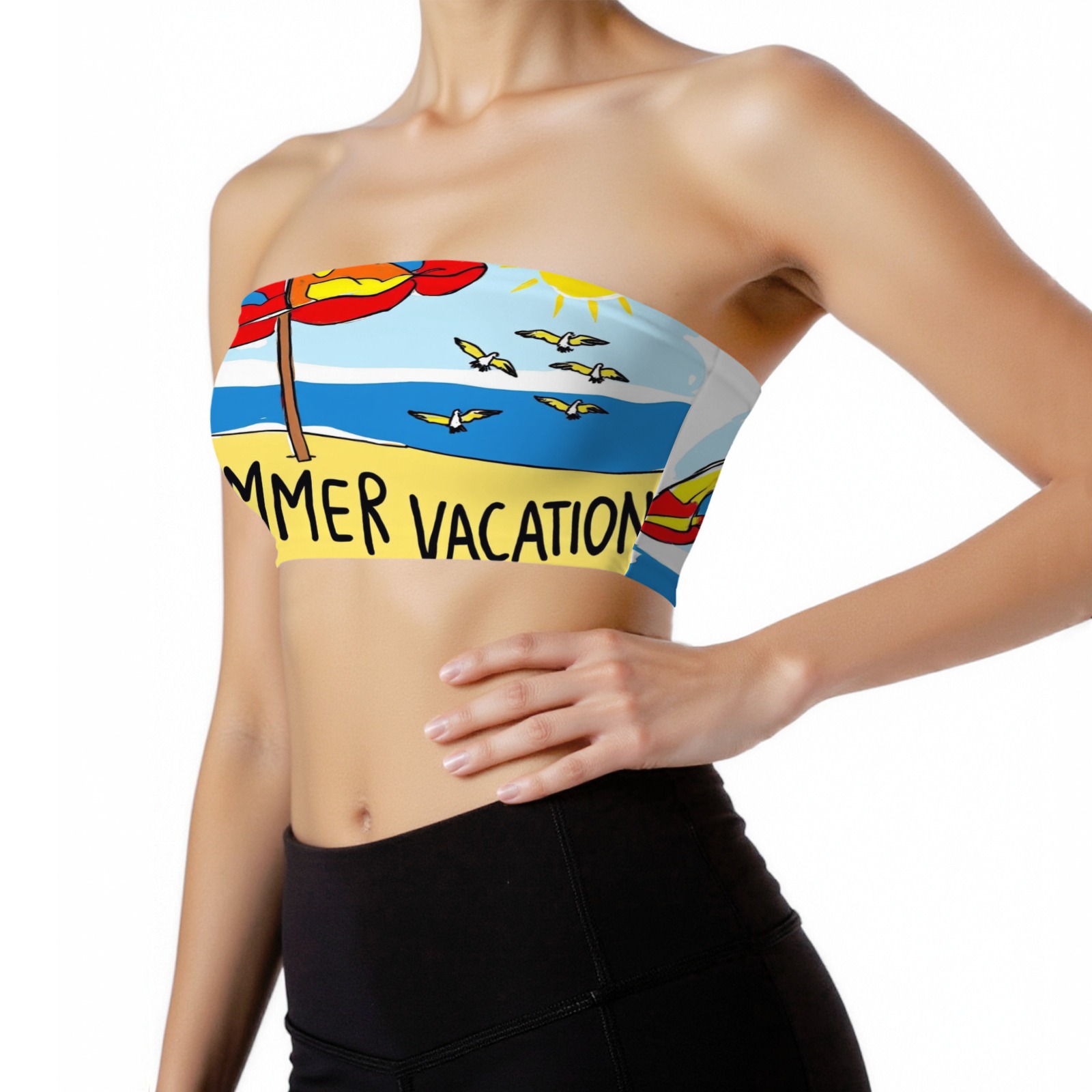 Women's Summer Vacation Print Tube Top-Pixelunique