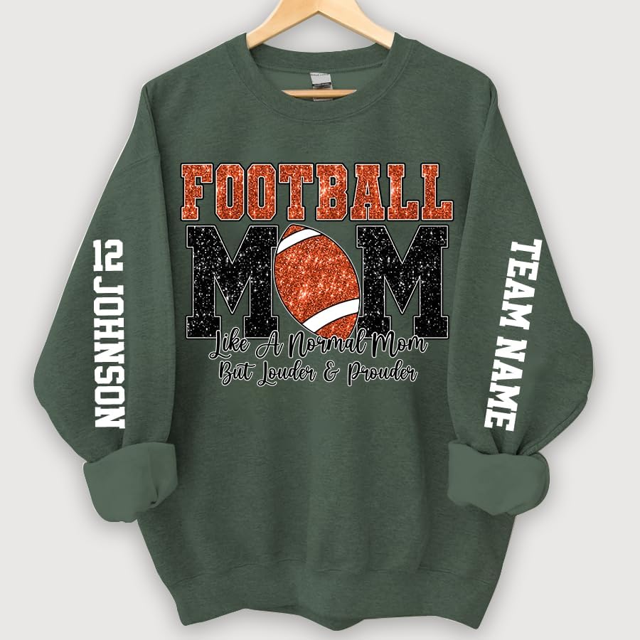 Personalized Women's Football Mom Shirt & Sweatshirt