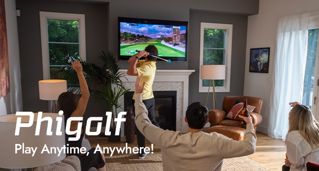 PHIGOLF Home Golf Game Simulator: Enjoy Interactive Golfing with Motion Sensor and Swing Stick