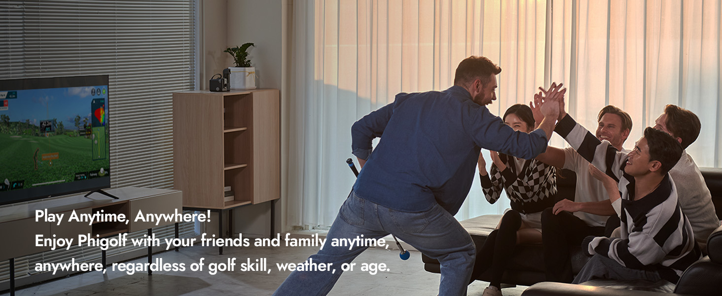 PHIGOLF Home Golf Game Simulator: Enjoy Interactive Golfing with Motion Sensor and Swing Stick