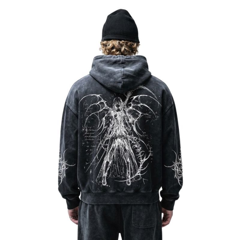 Dark Anime Angel Cyber Hoodie