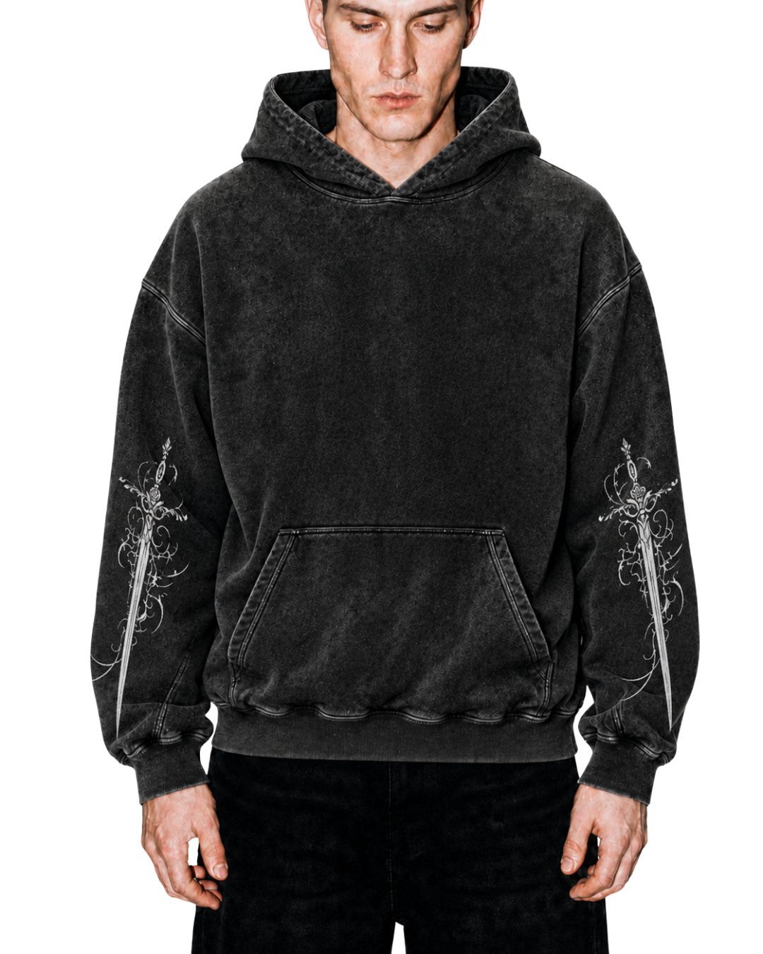 Baroque Sword Cross Washed Hoodie